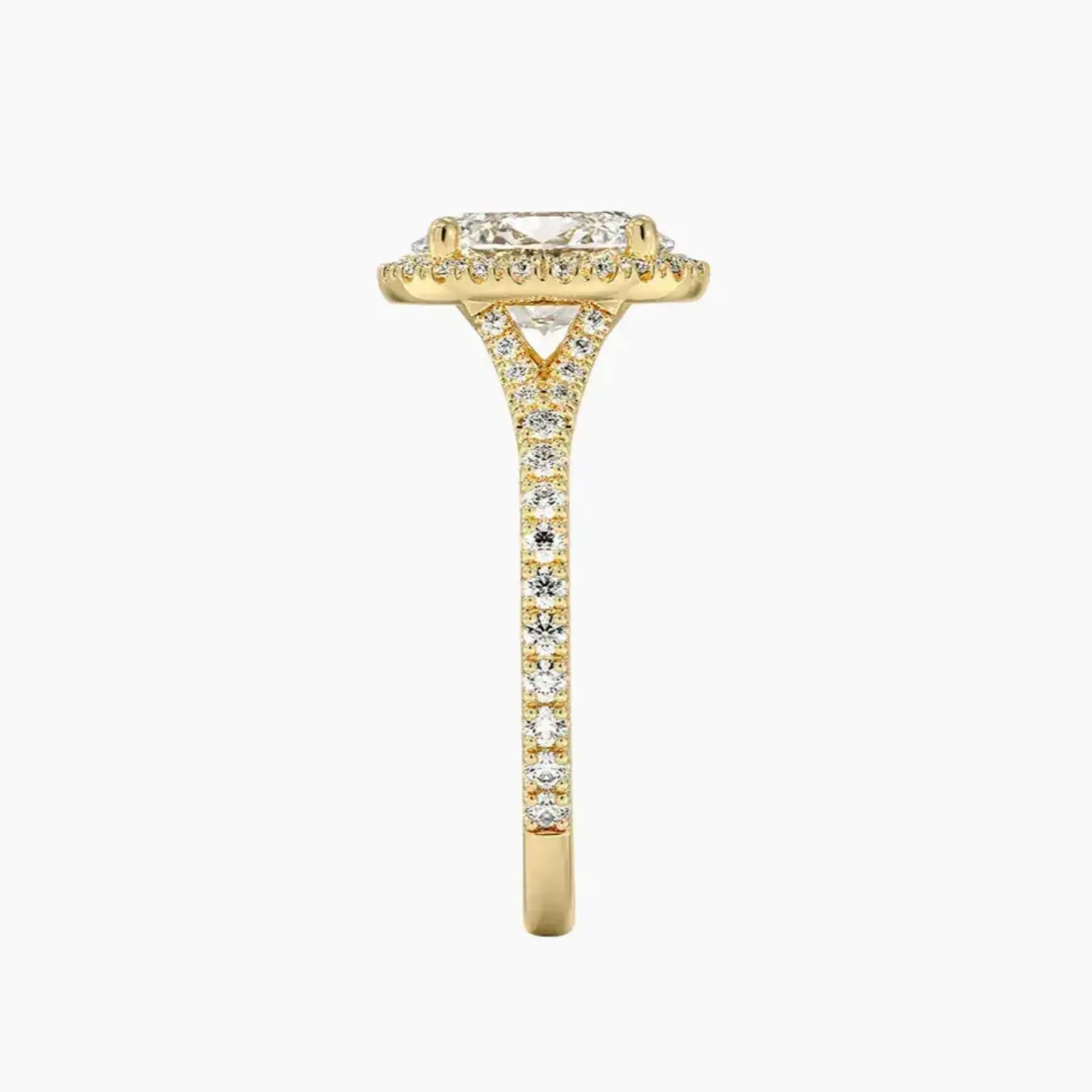 Lysandra Oval Hidden Halo 3 Carat Lab Grown Diamond Engagement Ring in 18K Rose Gold