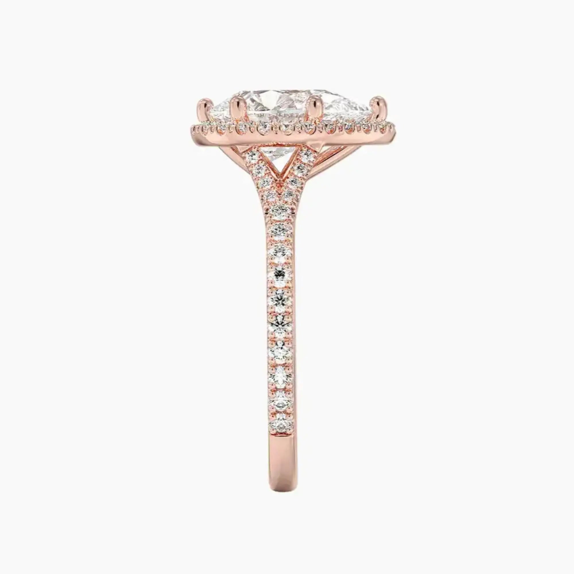 Lysandra Pear Hidden Halo 1 Carat Lab Grown Diamond Engagement Ring in 18K White Gold