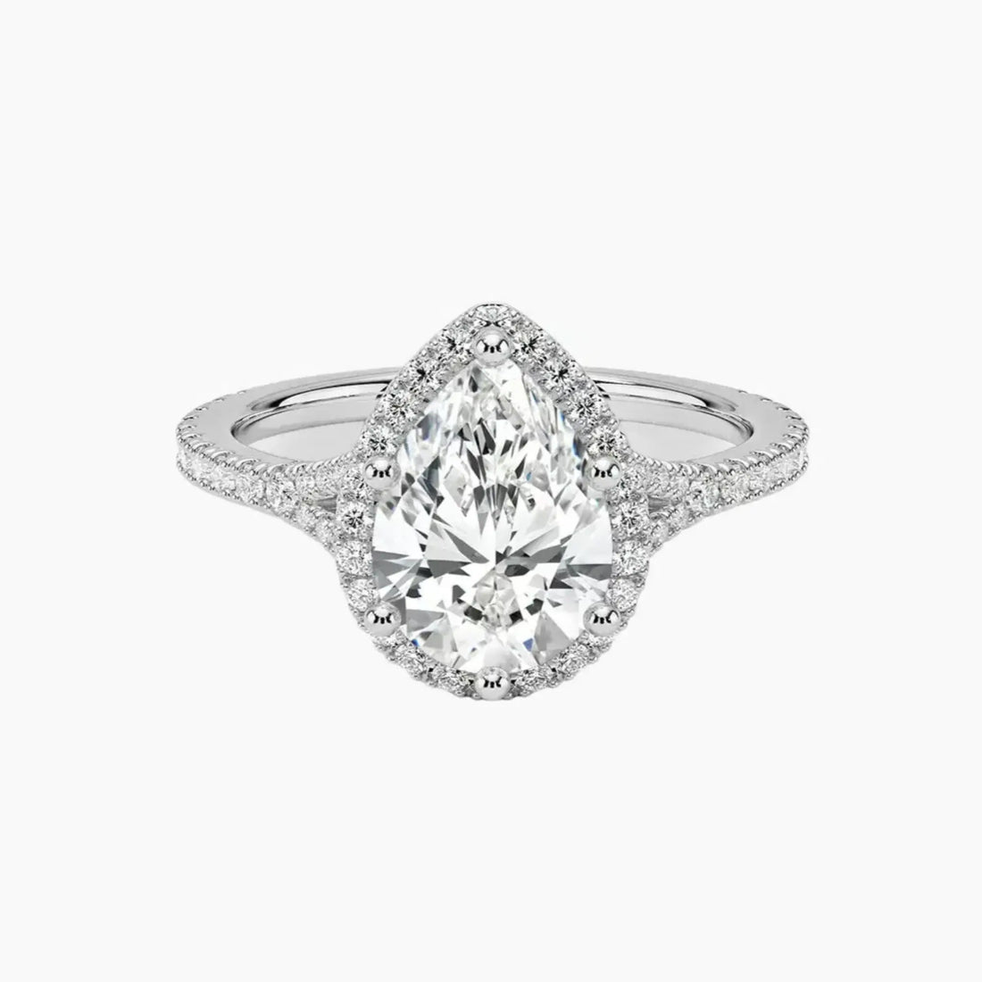 Lysandra Pear Hidden Halo 1 Carat Lab Grown Diamond Engagement Ring in 14K Rose Gold