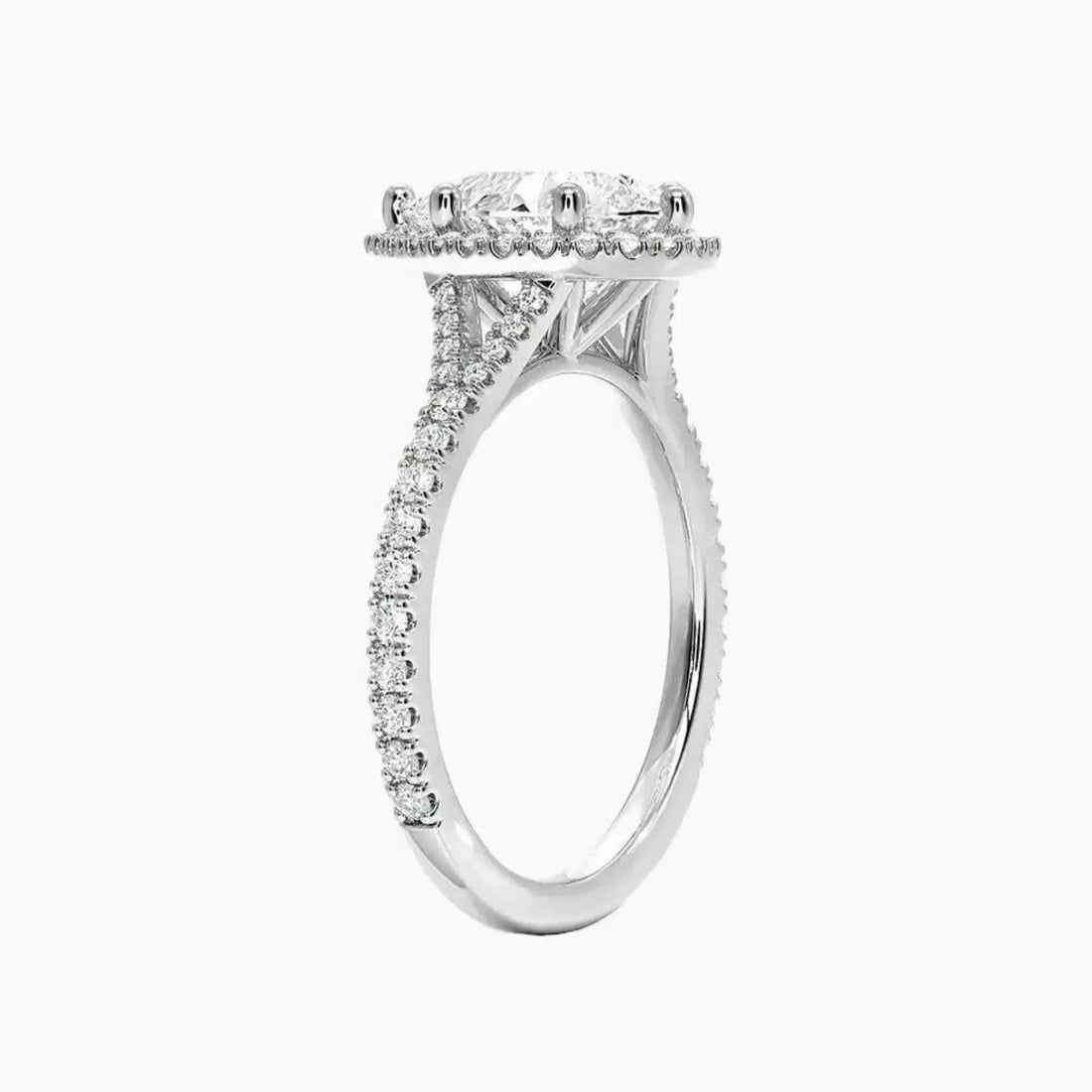 Lysandra Pear Hidden Halo Diamond Ring Setting in 14K Rose Gold