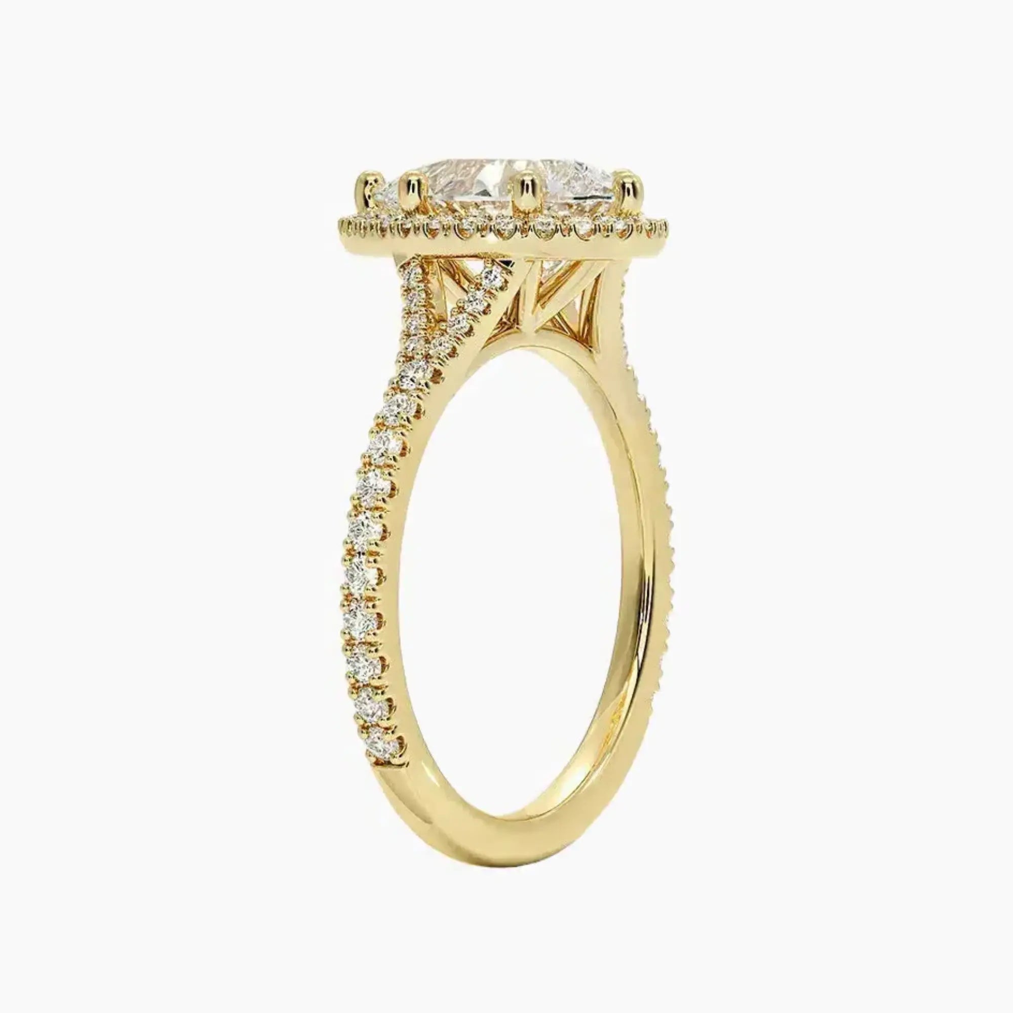 Lysandra Pear Hidden Halo 1 Carat Lab Grown Diamond Engagement Ring in 18K White Gold
