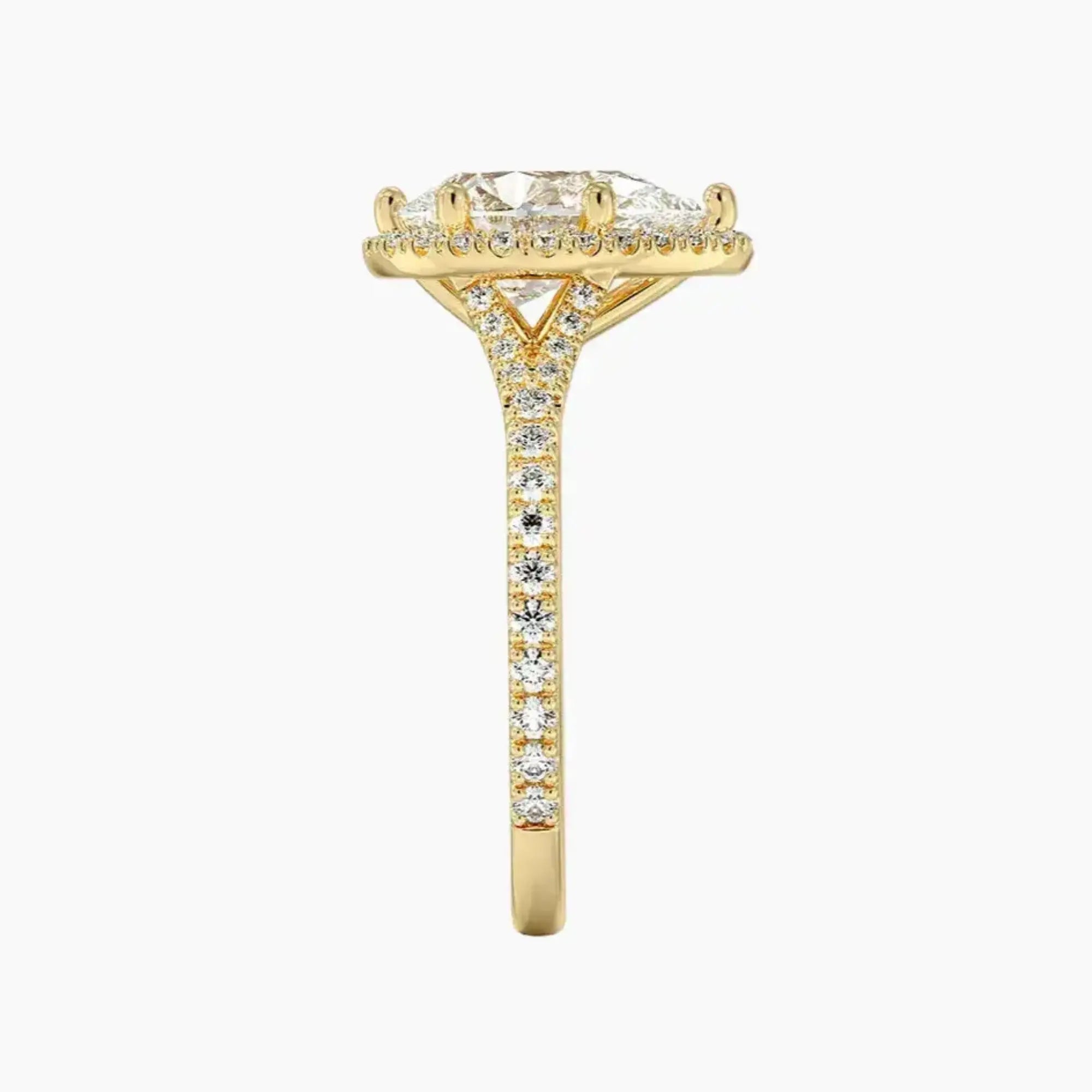 Lysandra Pear Hidden Halo 2.5 Carat Lab Grown Diamond Engagement Ring in 18K White Gold