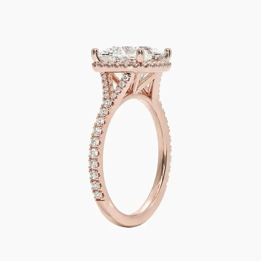 Lysandra Princess Hidden Halo 1.5 Carat Lab Grown Diamond Engagement Ring in 18K Yellow Gold