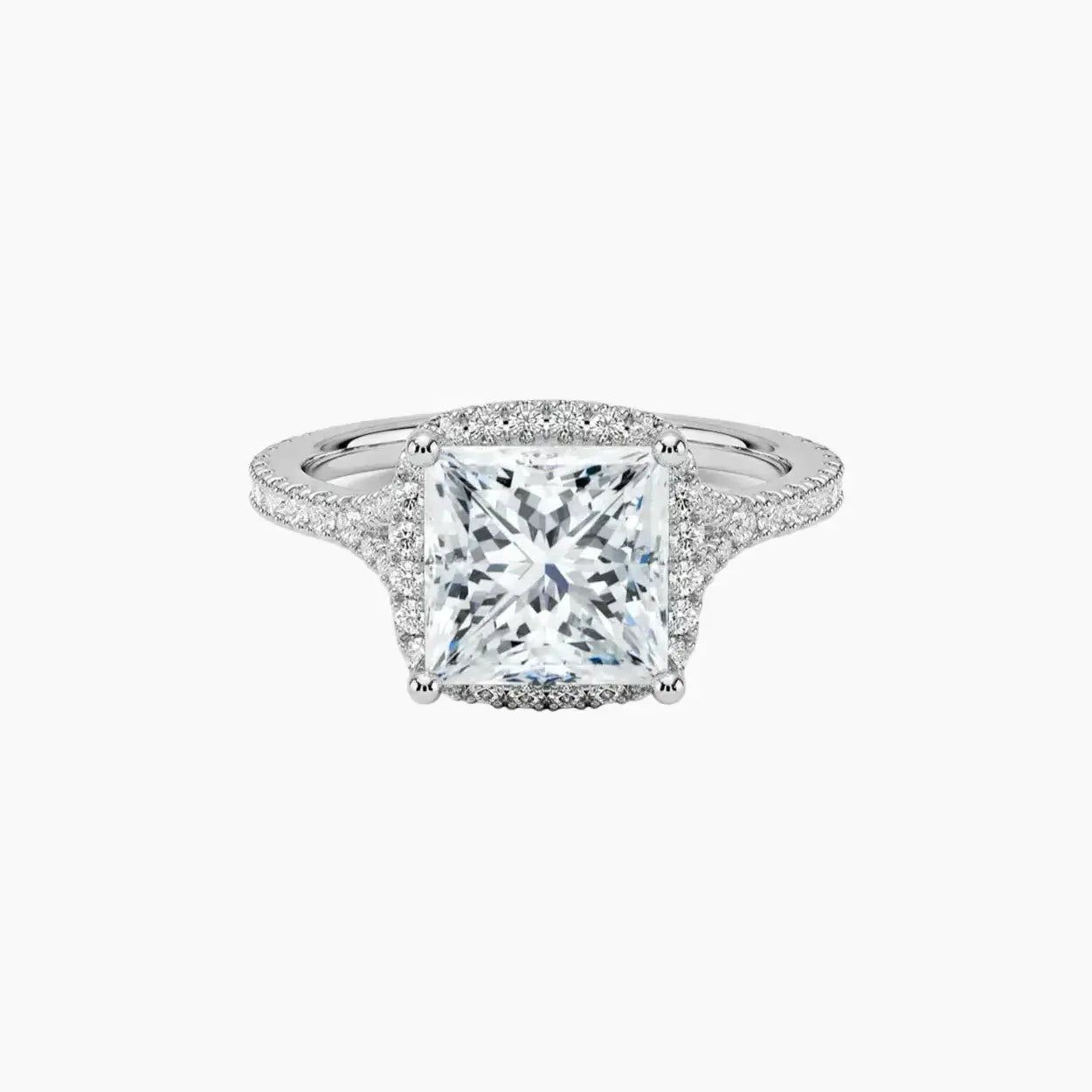 Lysandra Princess Hidden Halo 2.5 Carat Lab Grown Diamond Engagement Ring in 18K Rose Gold