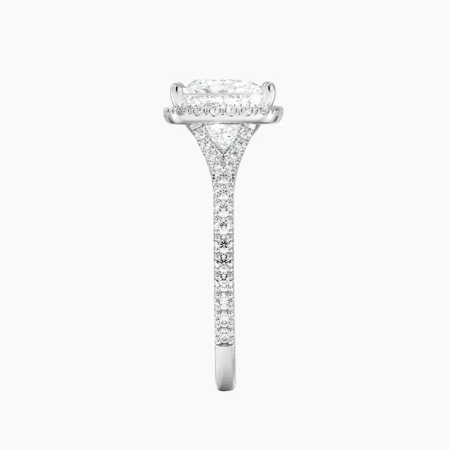 Lysandra Princess Hidden Halo Diamond Ring Setting in 18K Yellow Gold