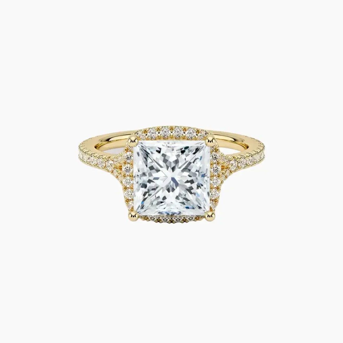 Lysandra Princess Hidden Halo 2.5 Carat Lab Grown Diamond Engagement Ring in 18K Rose Gold