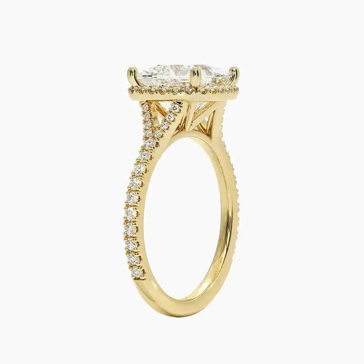 Lysandra Princess Hidden Halo 2 Carat Lab Grown Diamond Engagement Ring in 18K Rose Gold
