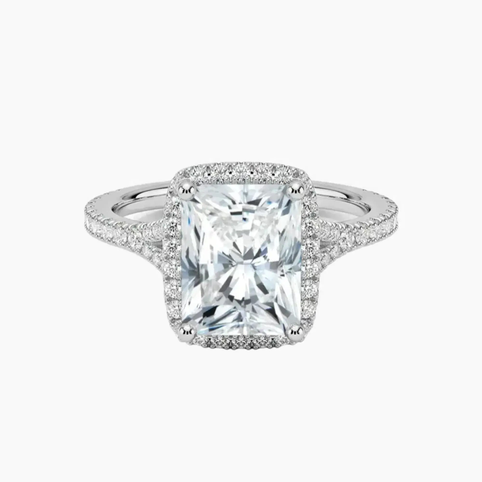 Lysandra Radiant Hidden Halo 3 Carat Lab Grown Diamond Engagement Ring in 14K Yellow Gold