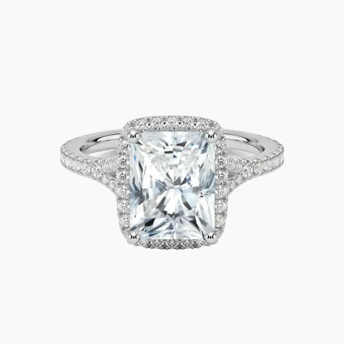 Lysandra Radiant Hidden Halo 3 Carat Lab Grown Diamond Engagement Ring in 14K Yellow Gold