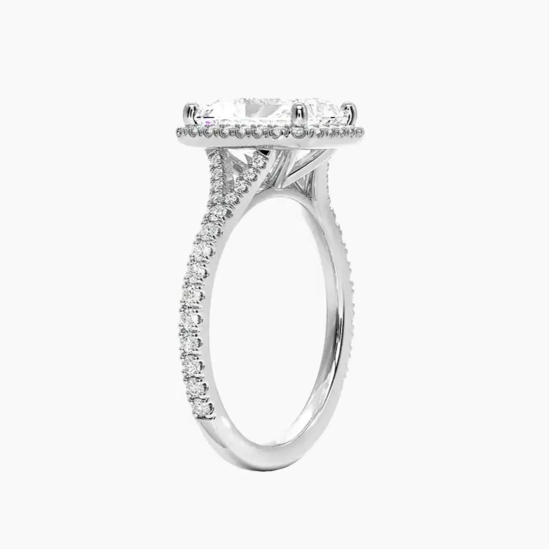 Lysandra Radiant Hidden Halo 3 Carat Lab Grown Diamond Engagement Ring in 14K Yellow Gold
