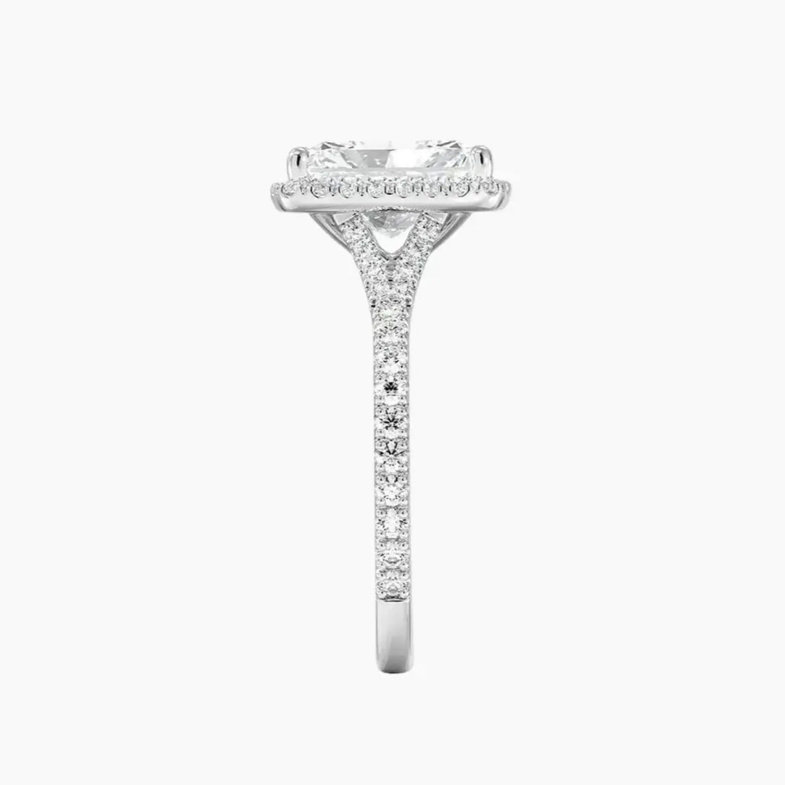Lysandra Radiant Hidden Halo 2 Carat Lab Grown Diamond Engagement Ring in 18K Rose Gold