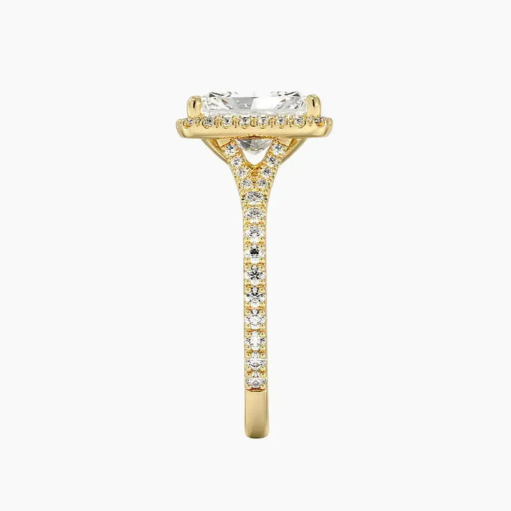 Lysandra Radiant Hidden Halo 2 Carat Lab Grown Diamond Engagement Ring in 14K Rose Gold