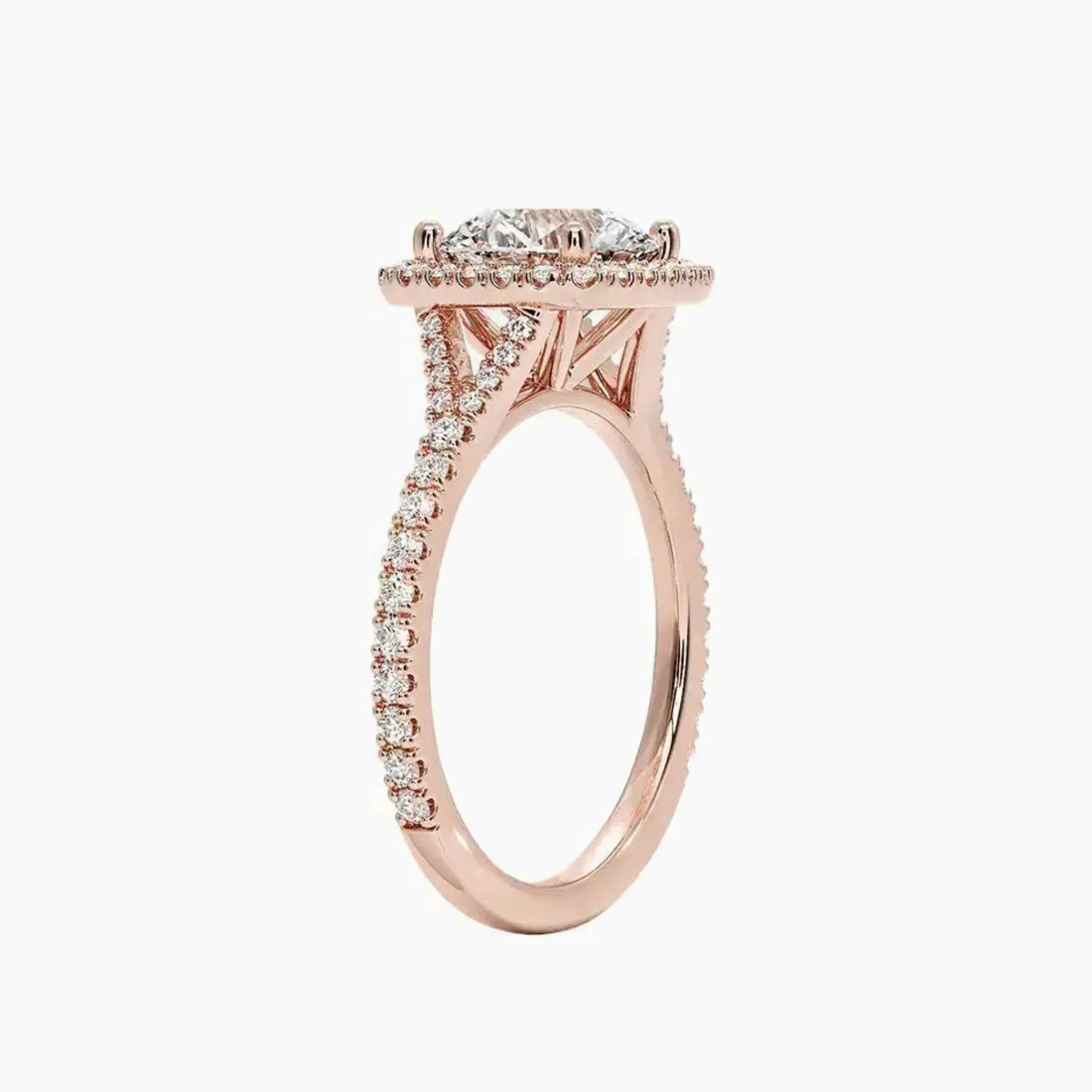 Lysandra Round Hidden Halo 1.5 Carat Lab Grown Diamond Engagement Ring in 14K White Gold