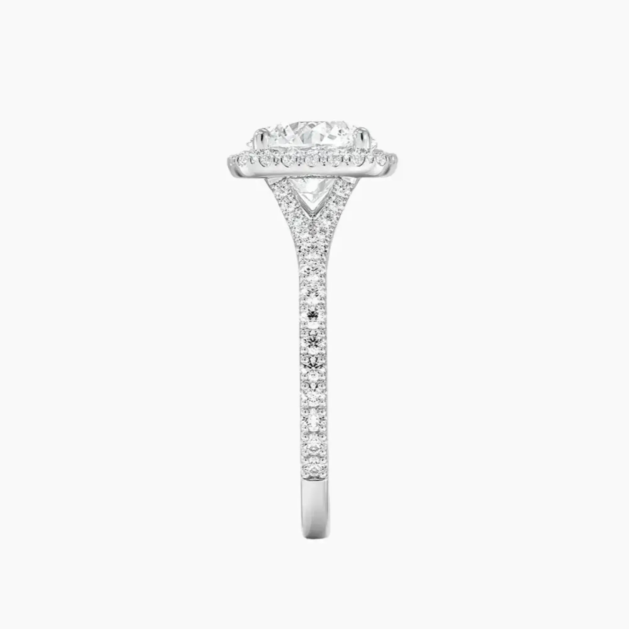 Lysandra Round Hidden Halo Diamond Ring Setting in 14K Rose Gold