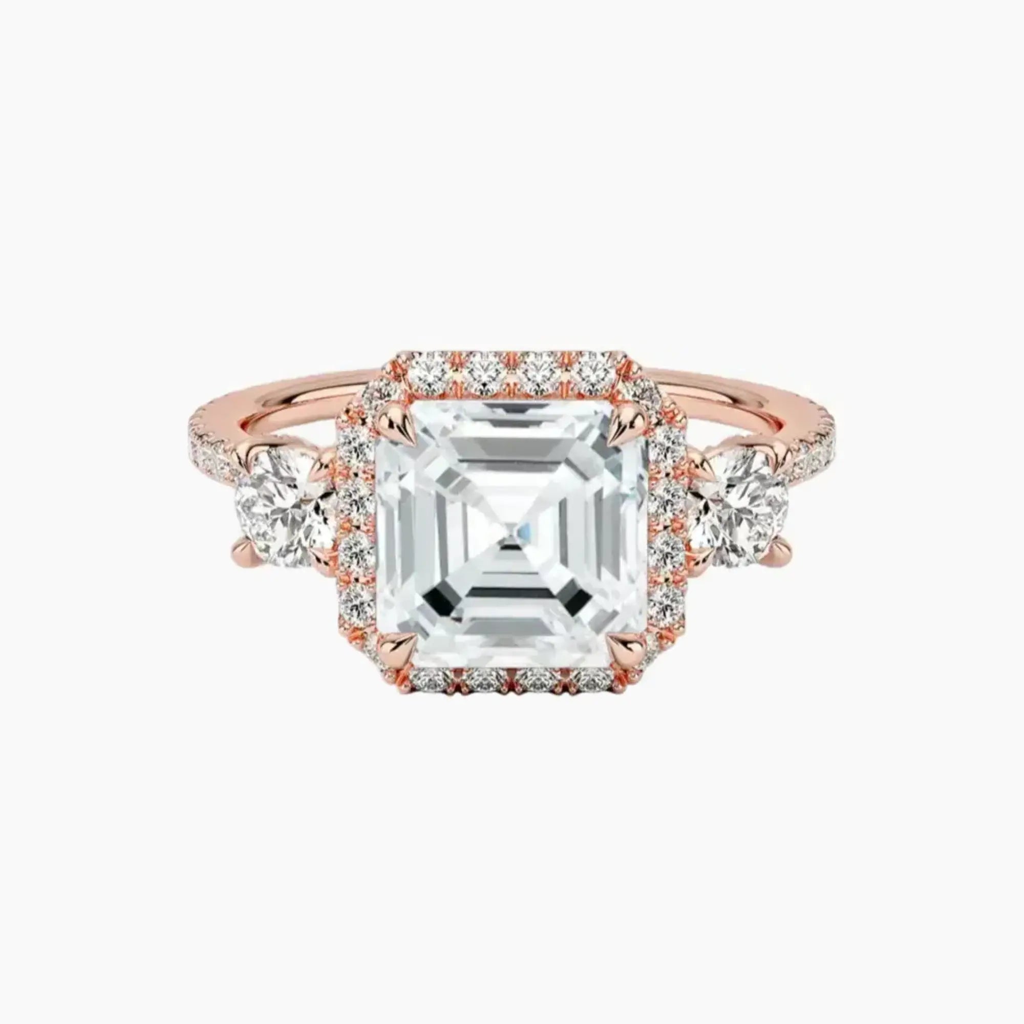 Brielle Asscher Hidden Halo Diamond Ring Setting in 14K Yellow Gold