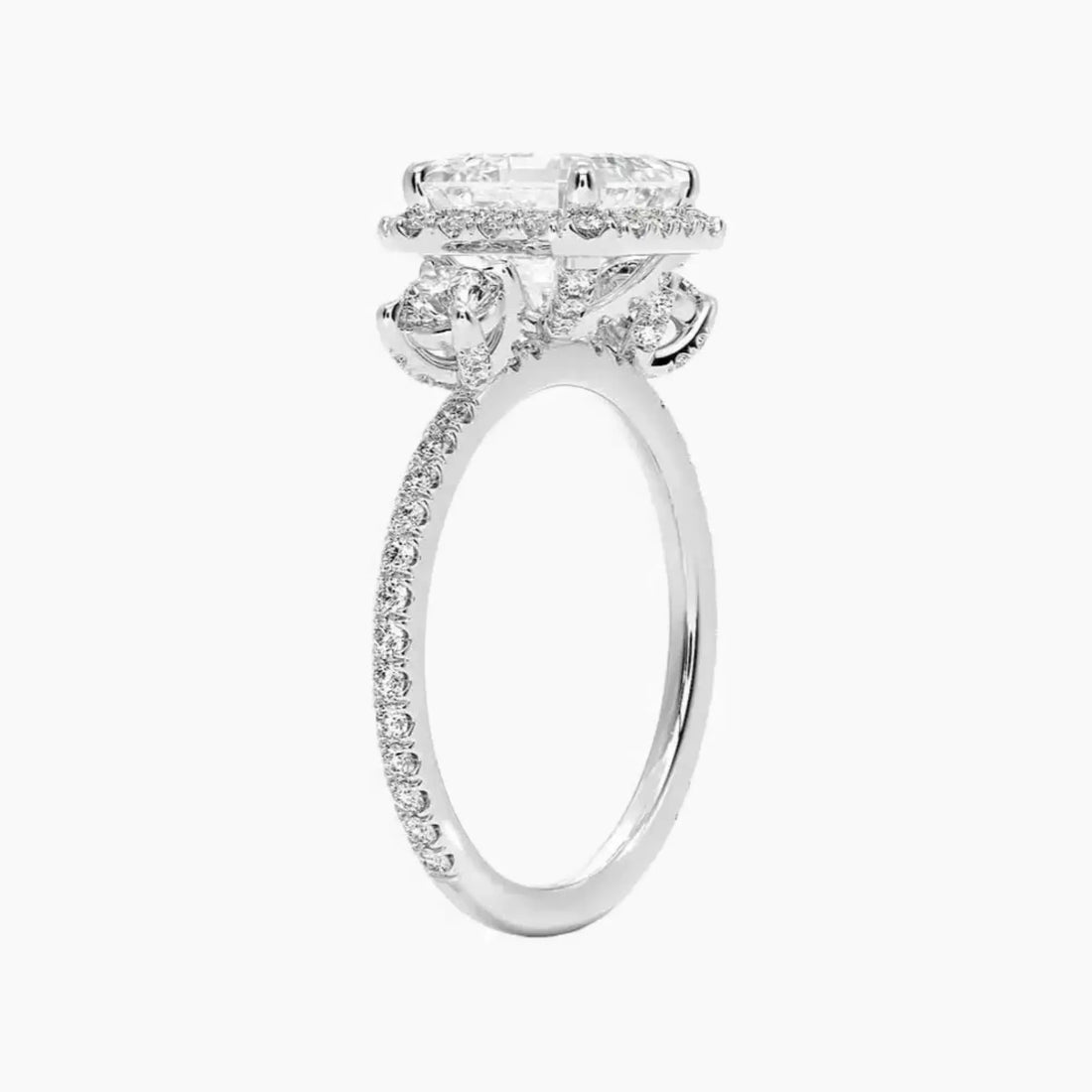 Brielle Asscher Hidden Halo 2.5 Carat Lab Grown Diamond Engagement Ring in 18K Yellow Gold
