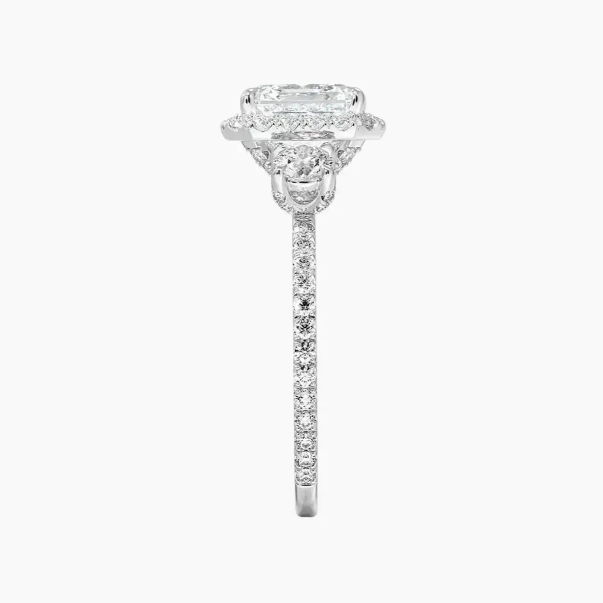 Brielle Asscher Hidden Halo 2.5 Carat Lab Grown Diamond Engagement Ring in 14K Yellow Gold