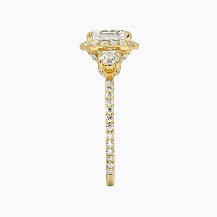 Brielle Asscher Hidden Halo 2 Carat Lab Grown Diamond Engagement Ring in 14K Rose Gold
