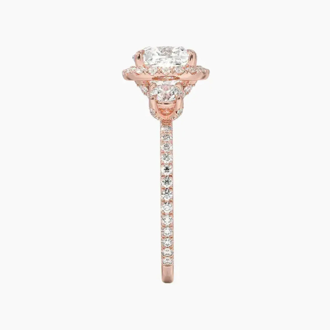 Brielle Cushion Hidden Halo Diamond Ring Setting in 18K White Gold