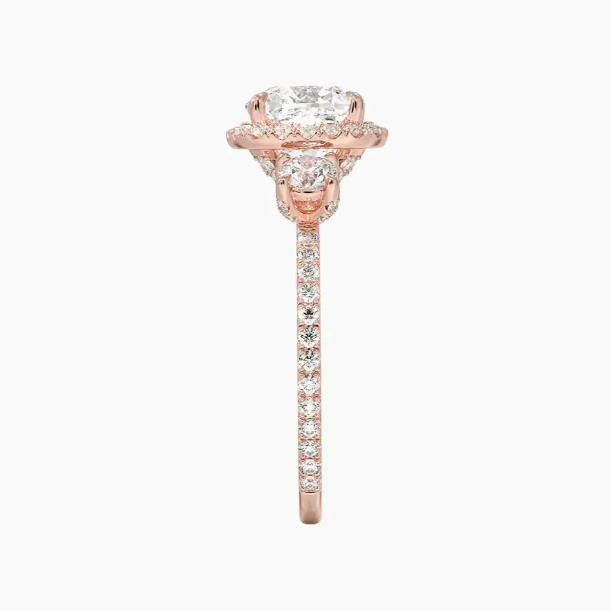 Brielle Cushion Hidden Halo 2.5 Carat Lab Grown Diamond Engagement Ring in 14K Yellow Gold