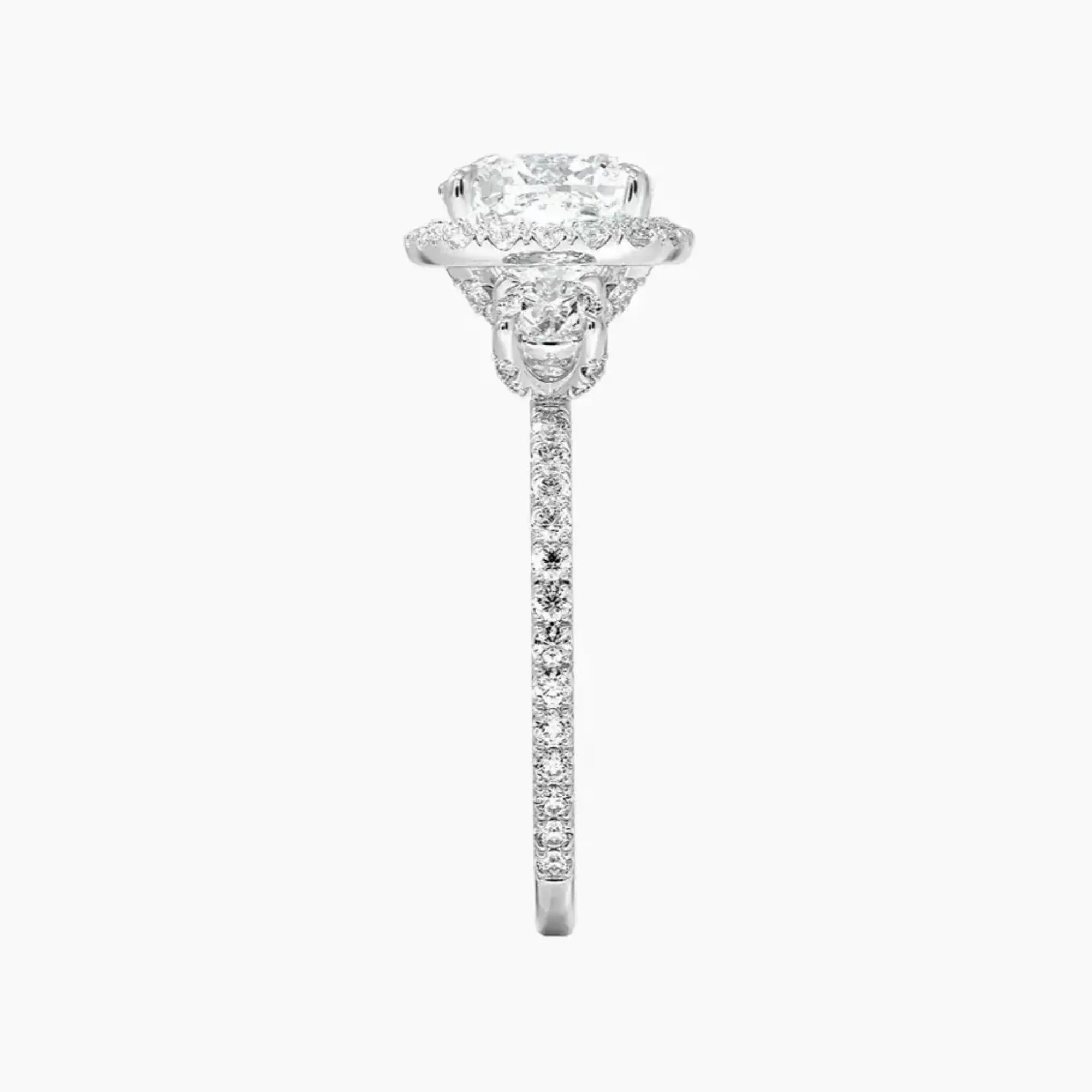 Brielle Cushion Hidden Halo 2.5 Carat Lab Grown Diamond Engagement Ring in 18K Yellow Gold