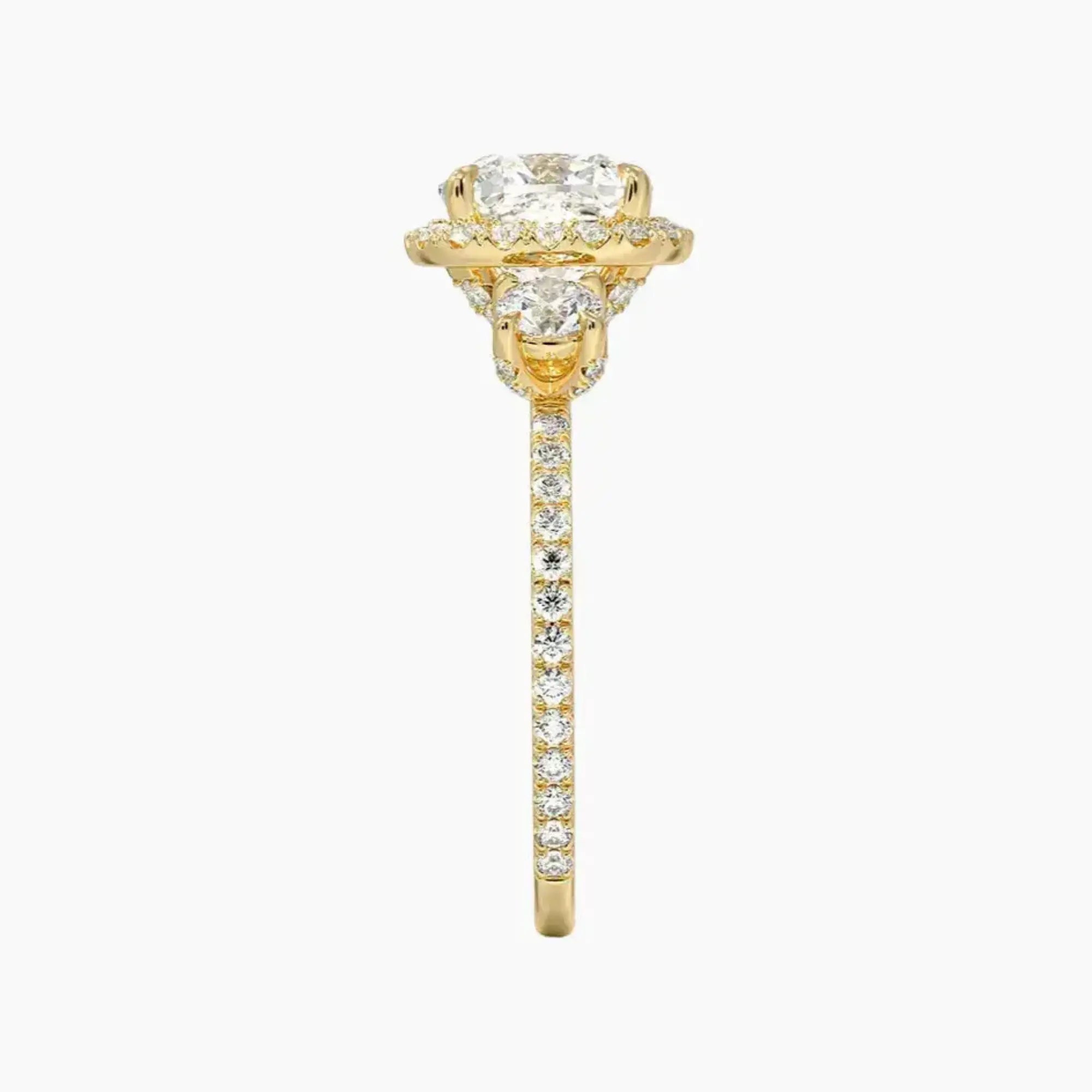 Brielle Cushion Hidden Halo 2.5 Carat Lab Grown Diamond Engagement Ring in 18K Rose Gold