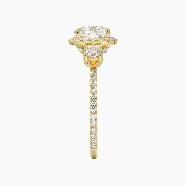 Brielle Cushion Hidden Halo 2 Carat Lab Grown Diamond Engagement Ring in 18K Rose Gold