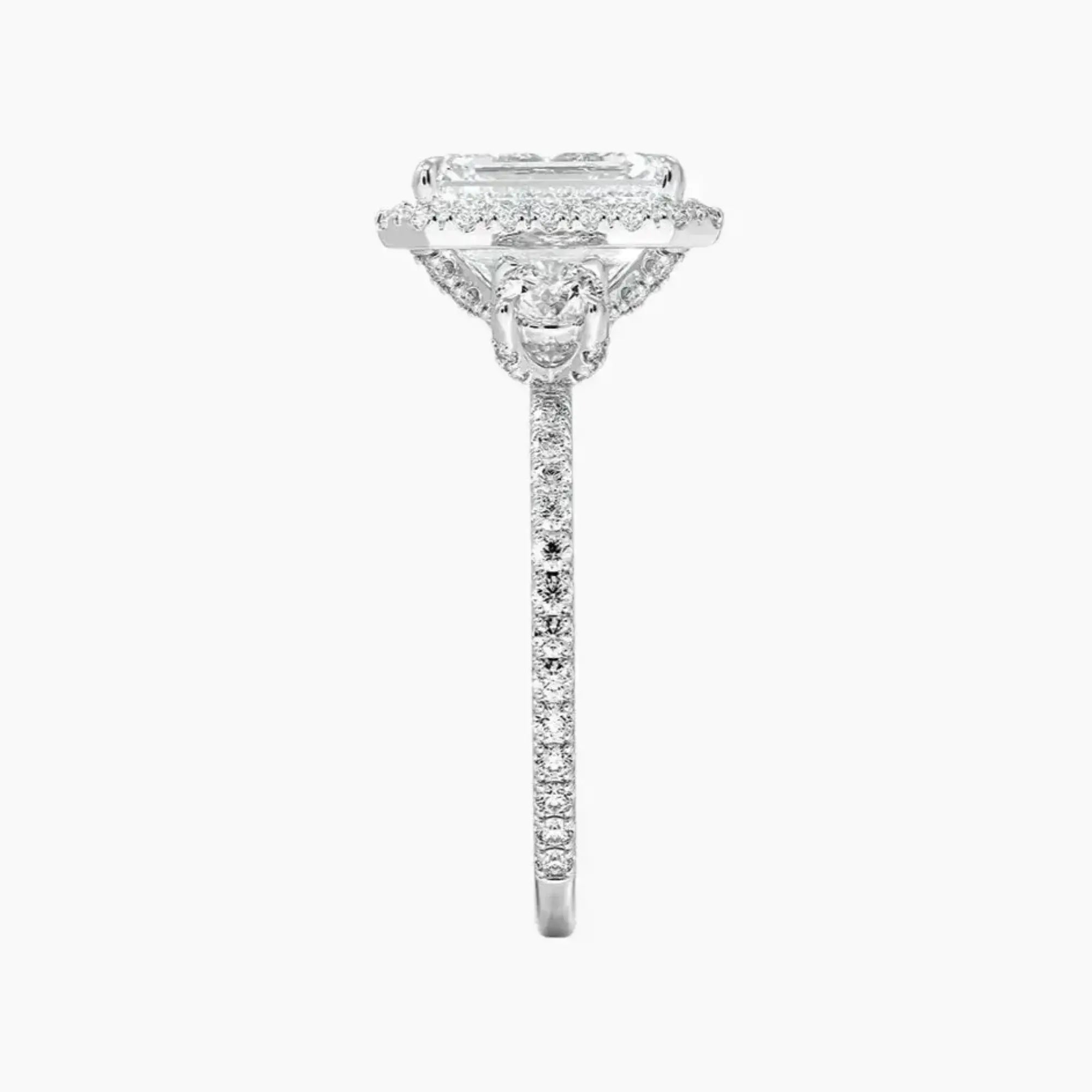 Brielle Emerald Hidden Halo 1 Carat Lab Grown Diamond Engagement Ring in 14K Yellow Gold