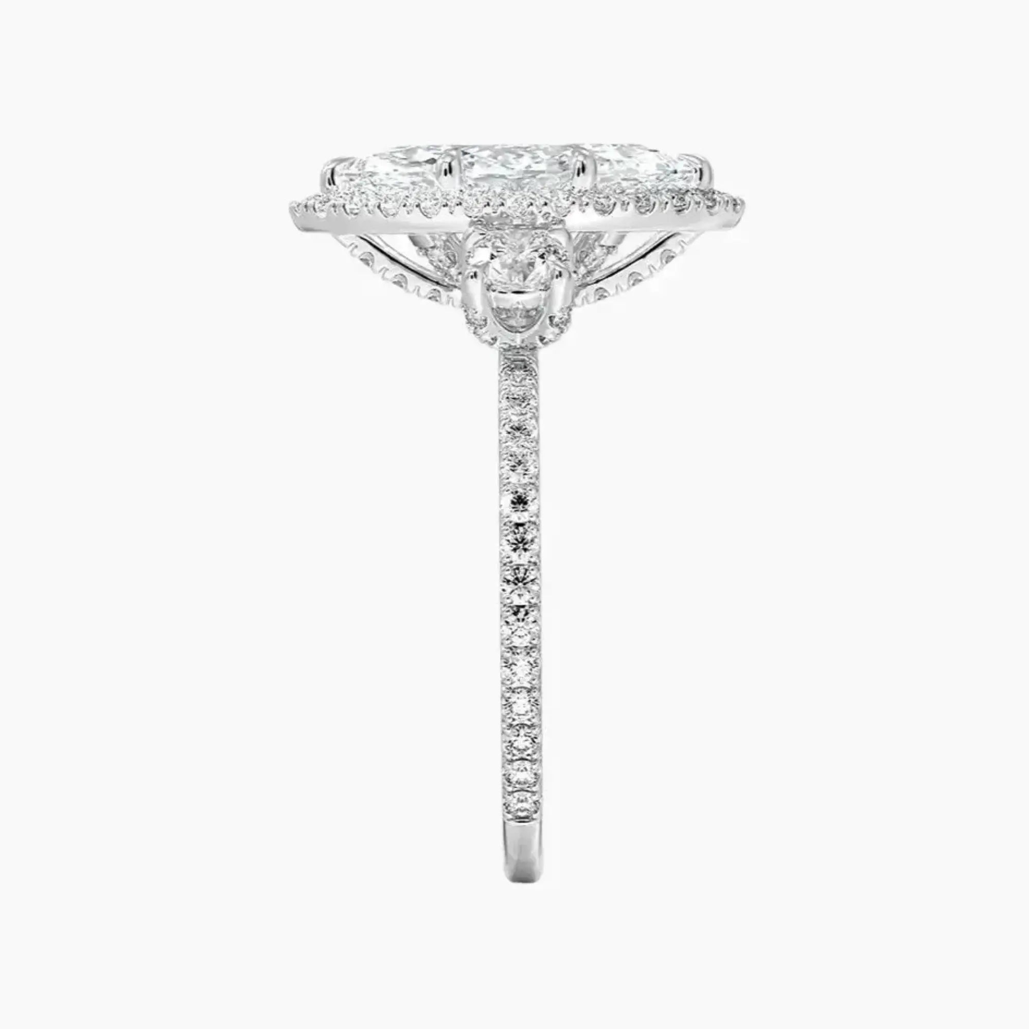 Brielle Marquise Hidden Halo 1.5 Carat Lab Grown Diamond Engagement Ring in 18K Rose Gold