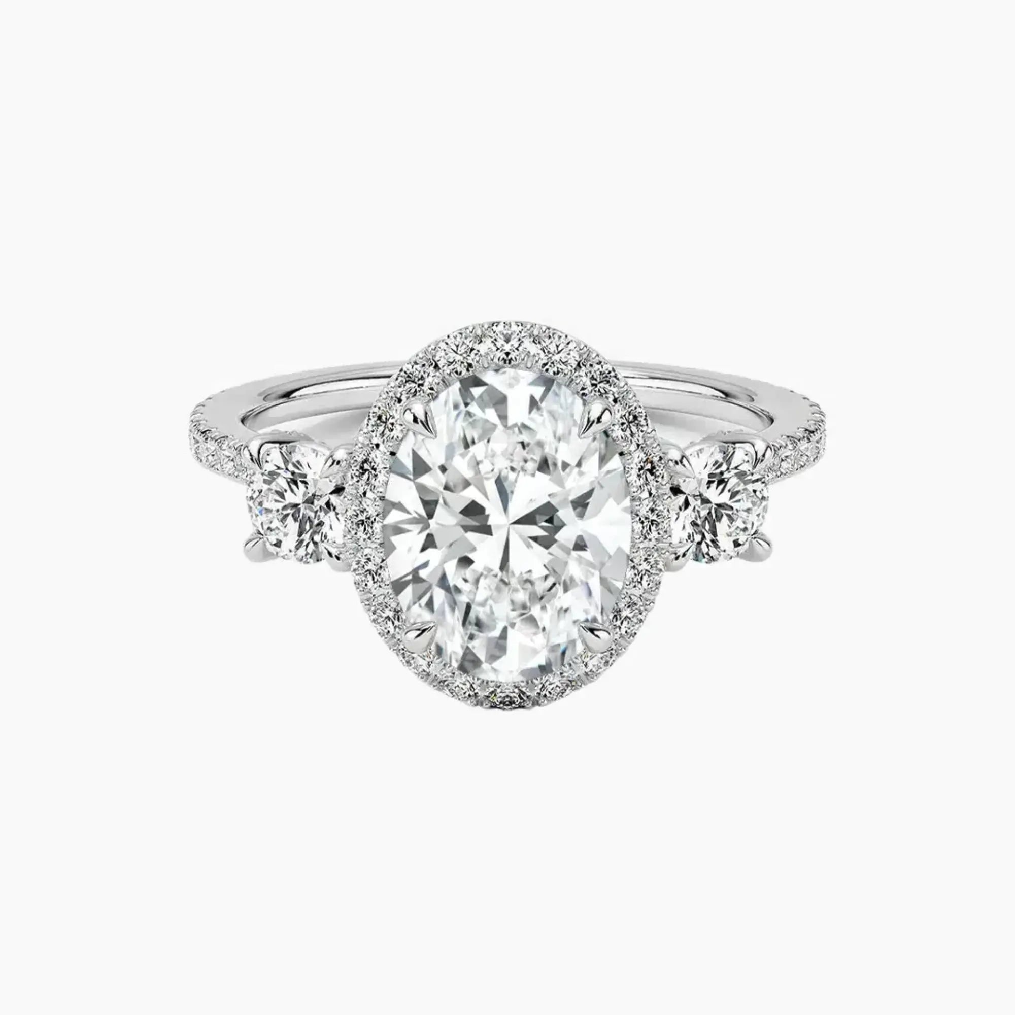 Brielle Oval Hidden Halo Diamond Ring Setting in 14K Rose Gold