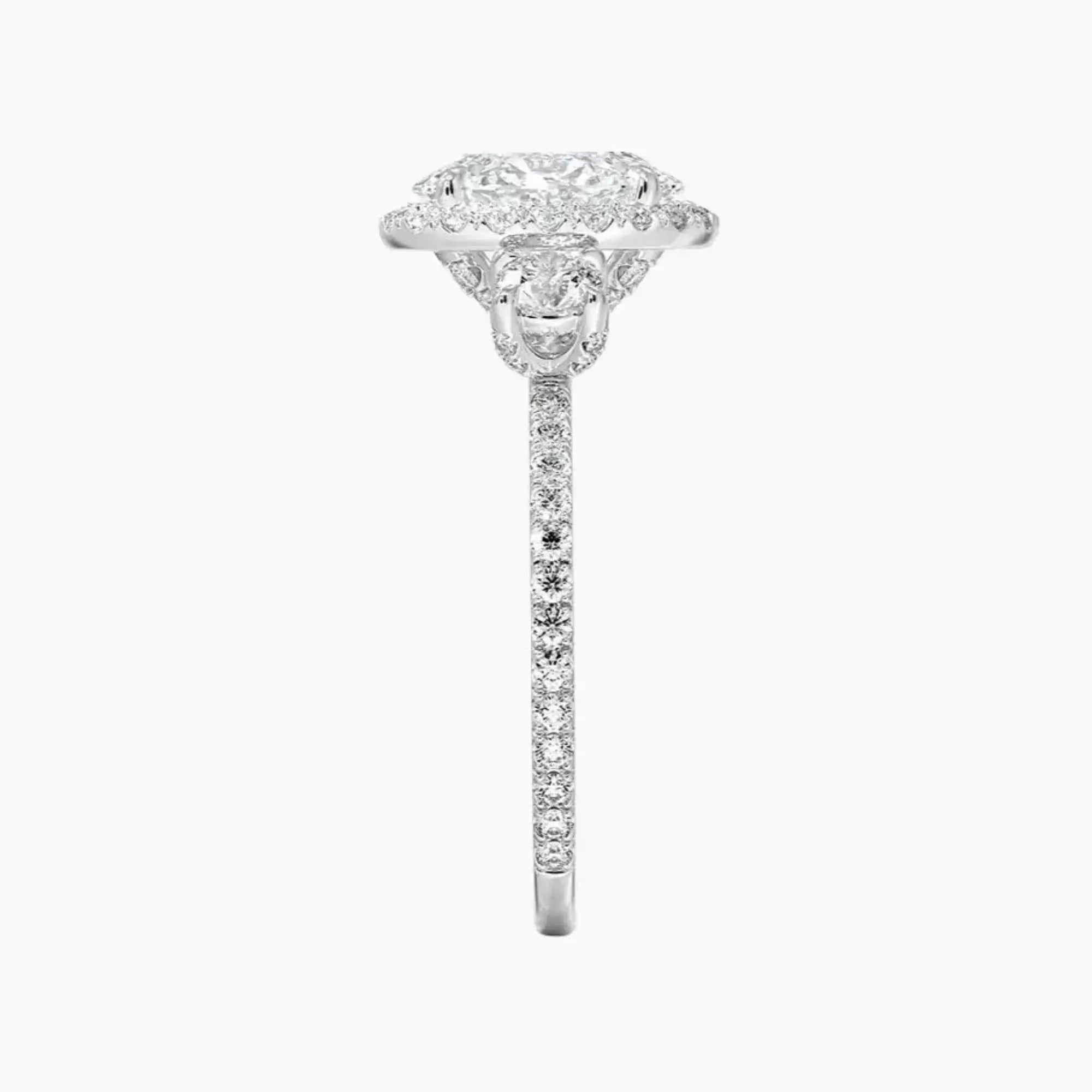 Brielle Oval Hidden Halo 2 Carat Lab Grown Diamond Engagement Ring in 18K Rose Gold