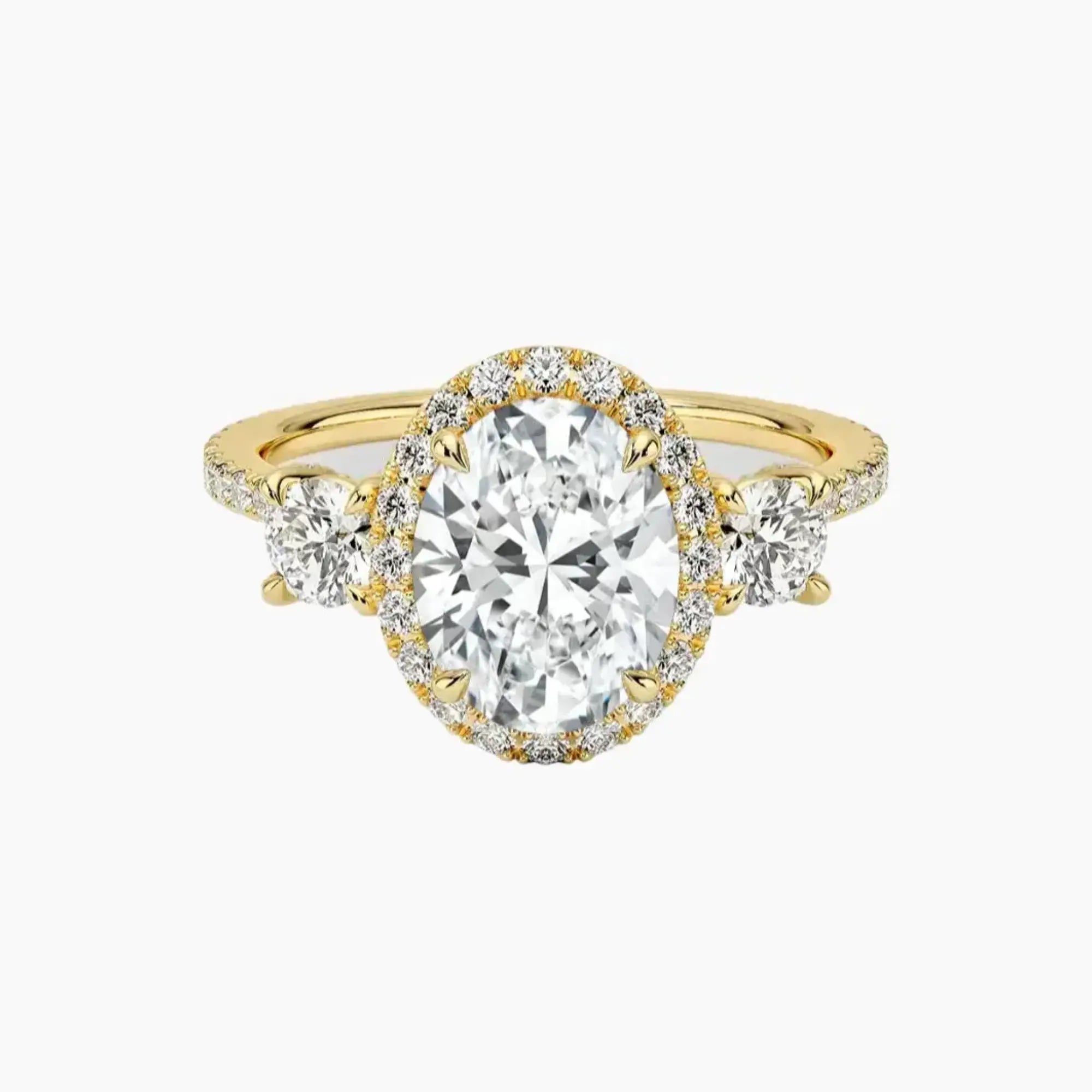 Brielle Oval Hidden Halo Diamond Ring Setting in 14K Rose Gold