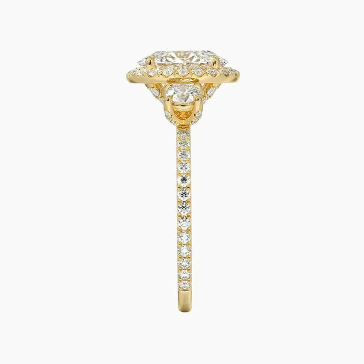 Brielle Oval Hidden Halo 1.5 Carat Lab Grown Diamond Engagement Ring in 14K Rose Gold