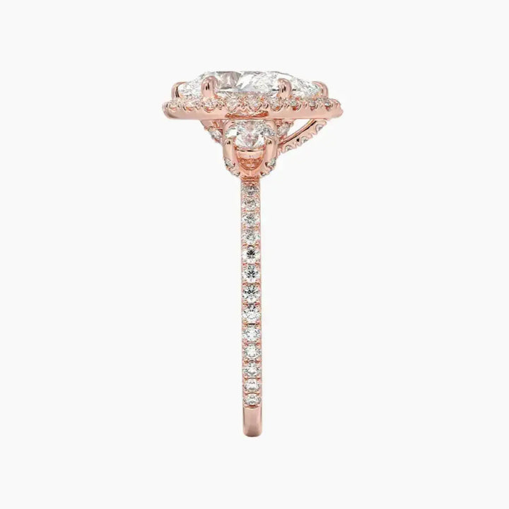 Brielle Pear Hidden Halo 2.5 Carat Lab Grown Diamond Engagement Ring in 18K White Gold