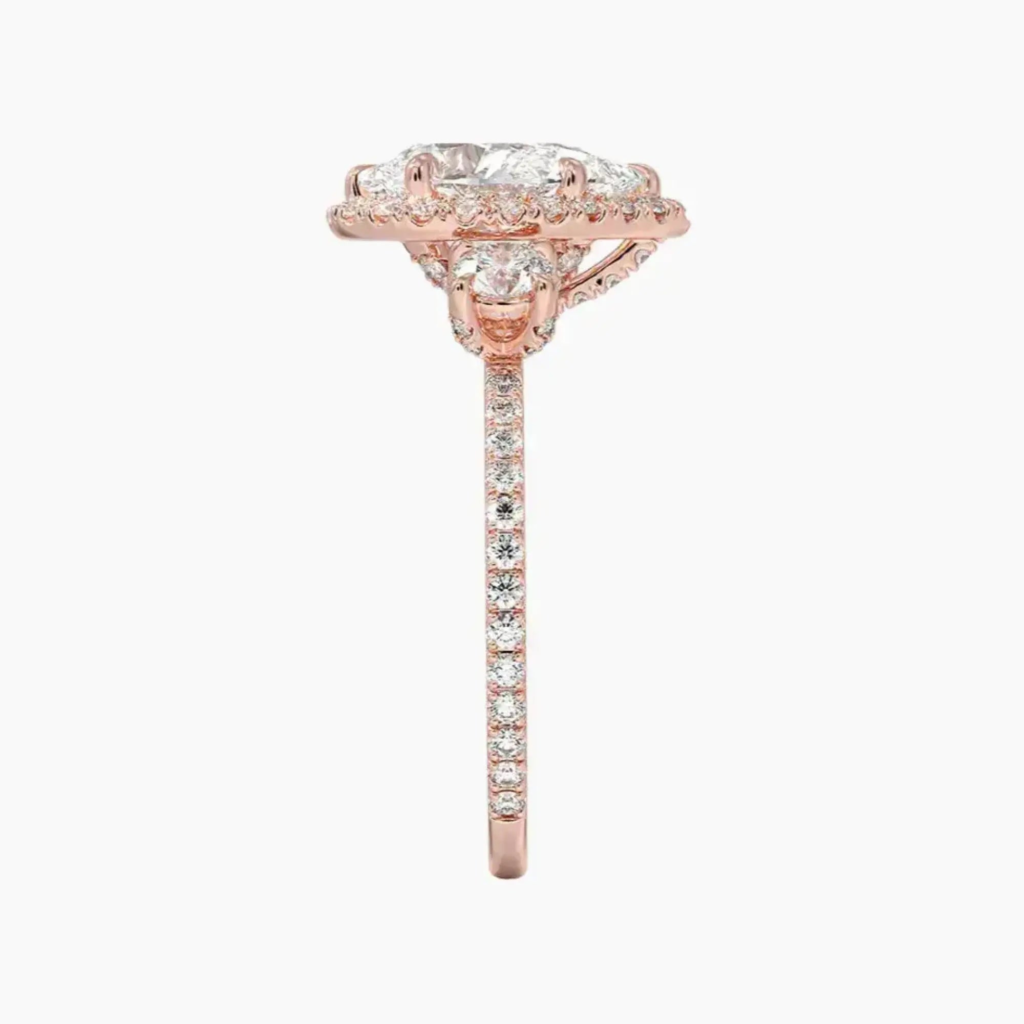 Brielle Pear Hidden Halo Diamond Ring Setting in 14K White Gold