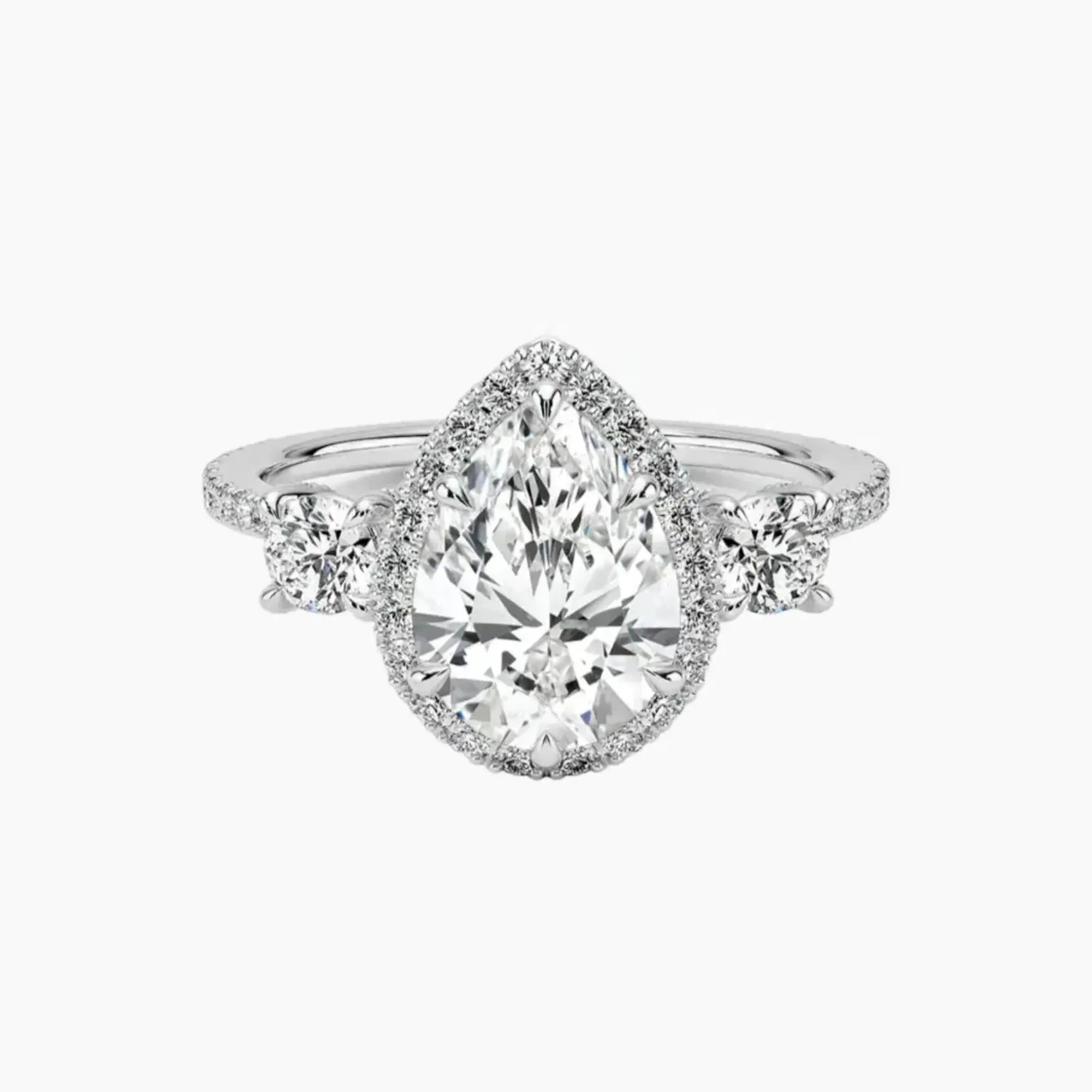Brielle Pear Hidden Halo 1.5 Carat Lab Grown Diamond Engagement Ring in 14K Rose Gold