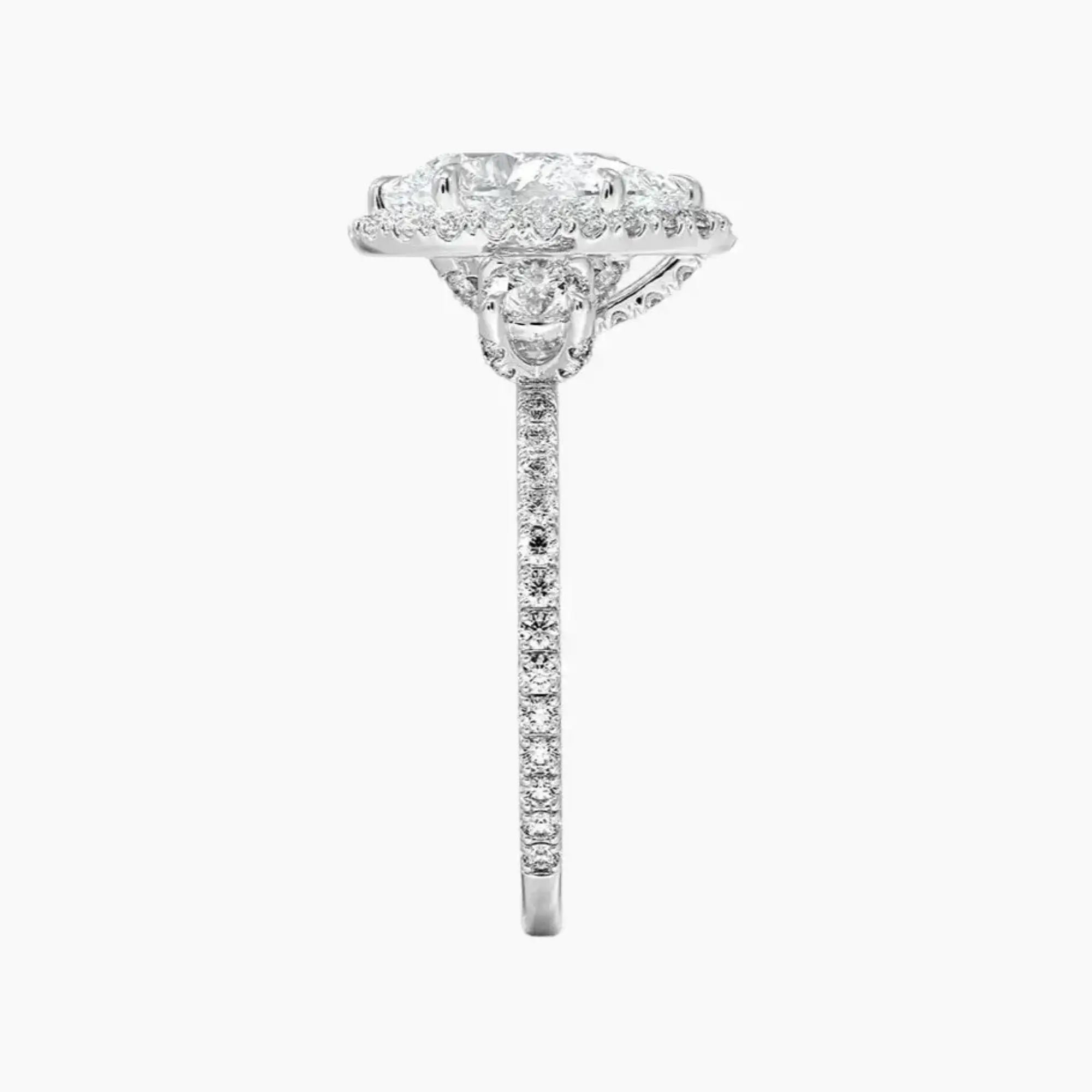 Brielle Pear Hidden Halo 1 Carat Lab Grown Diamond Engagement Ring in 18K Rose Gold