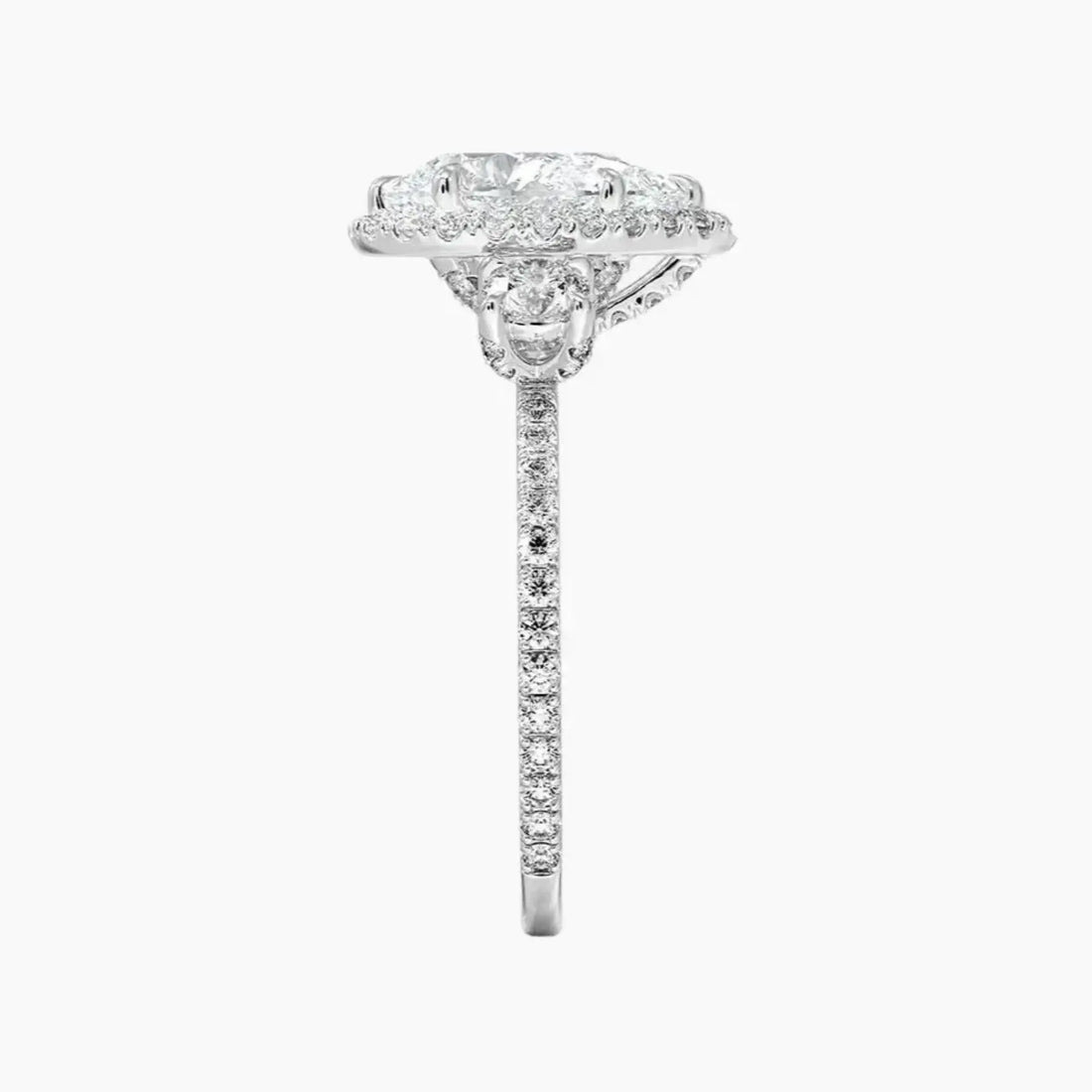 Brielle Pear Hidden Halo 3 Carat Lab Grown Diamond Engagement Ring in 14K Yellow Gold