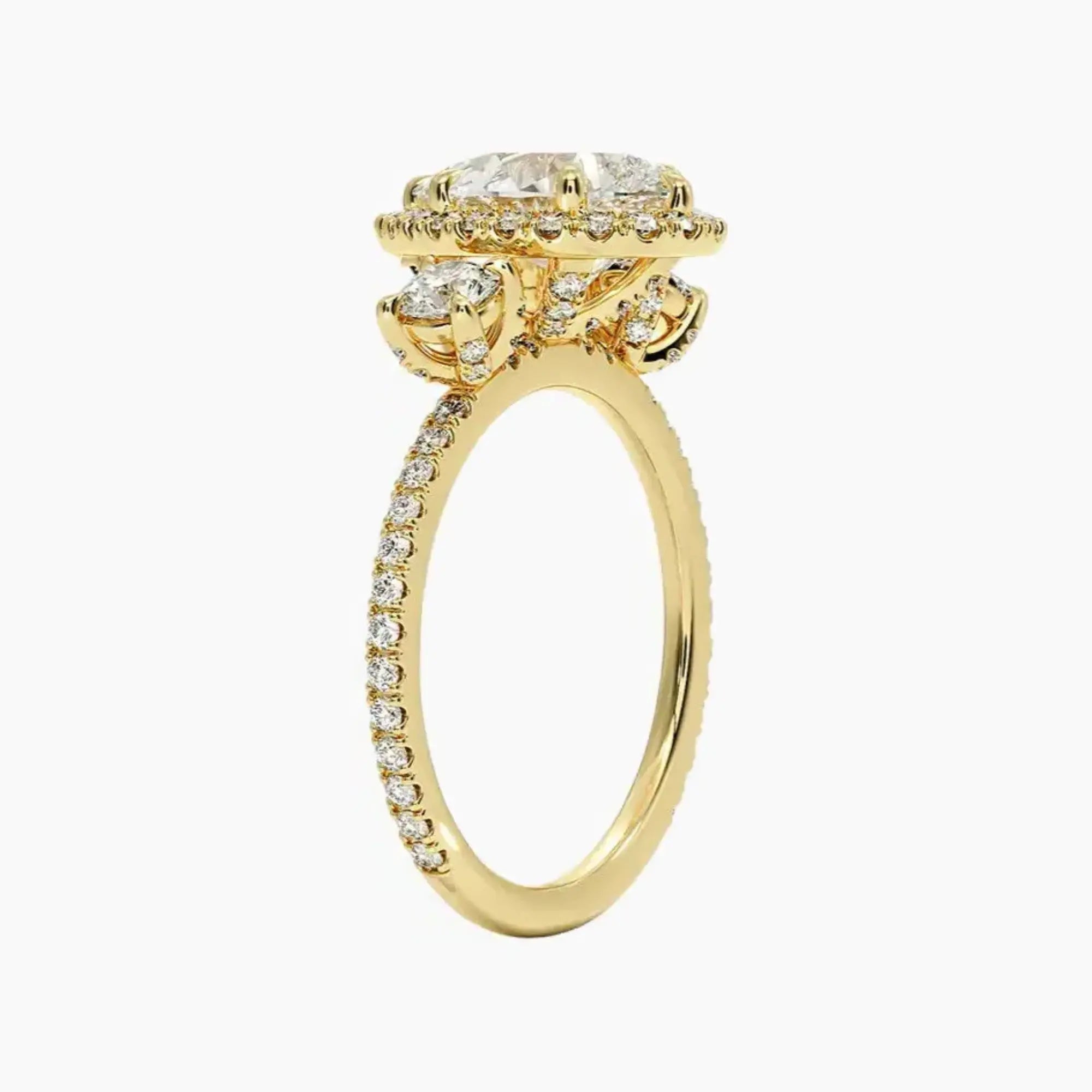 Brielle Pear Hidden Halo 2 Carat Lab Grown Diamond Engagement Ring in 14K Rose Gold