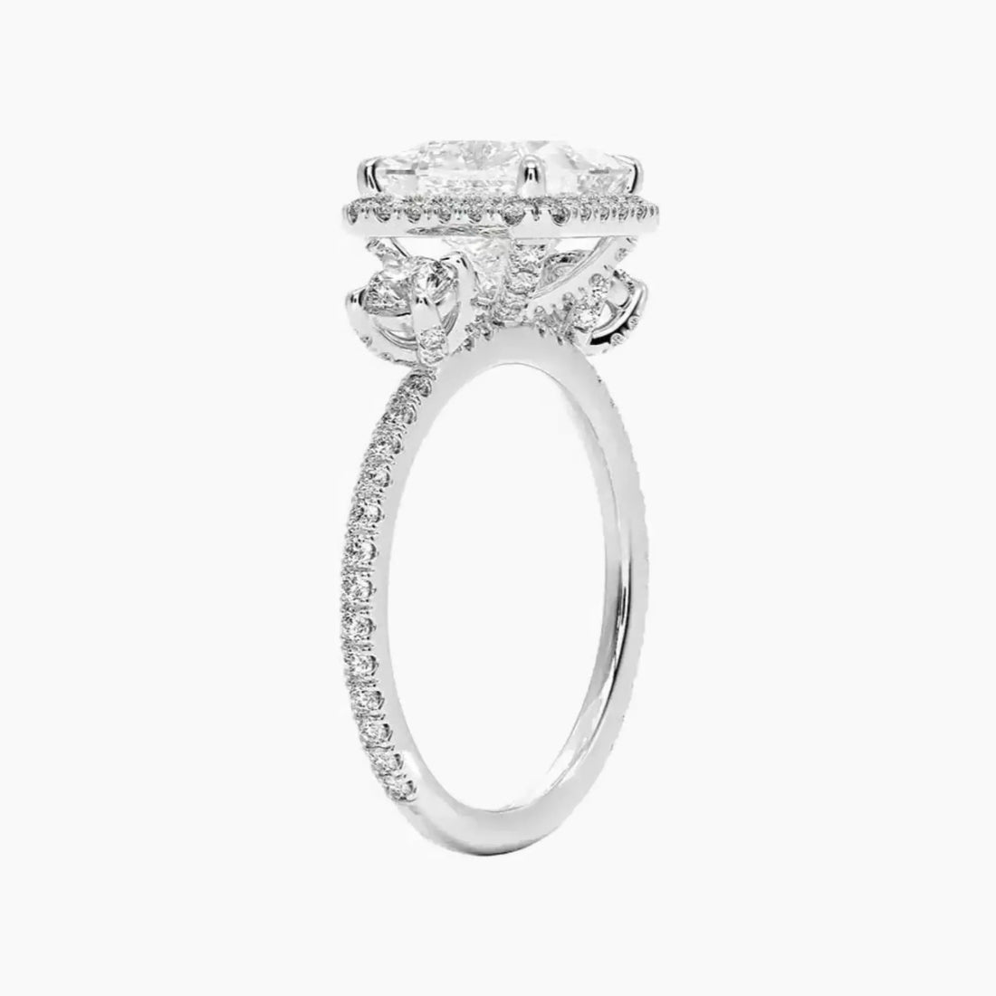Brielle Princess Hidden Halo 2 Carat Lab Grown Diamond Engagement Ring in 14K Rose Gold