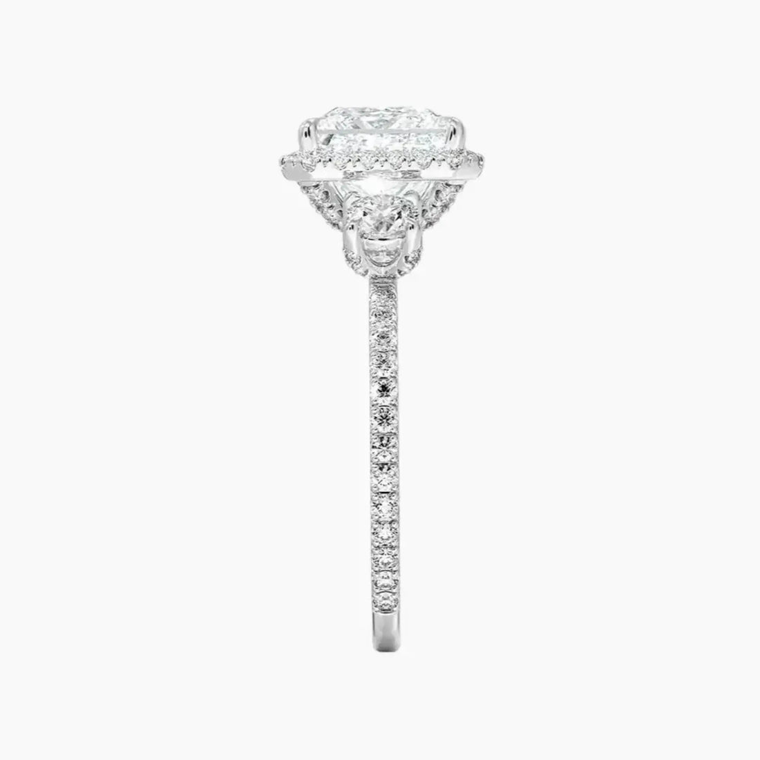Brielle Princess Hidden Halo Diamond Ring Setting in 18K Yellow Gold