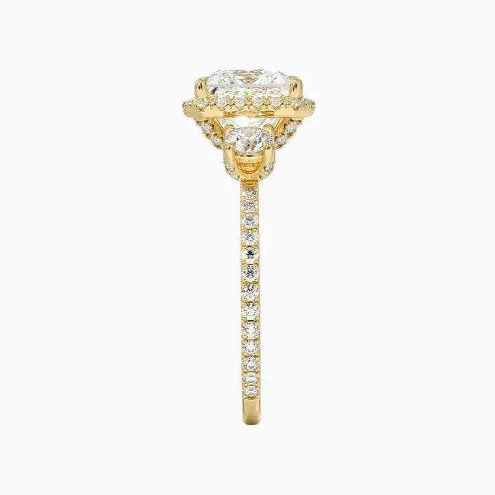 Brielle Princess Hidden Halo 1.5 Carat Lab Grown Diamond Engagement Ring in 14K Rose Gold