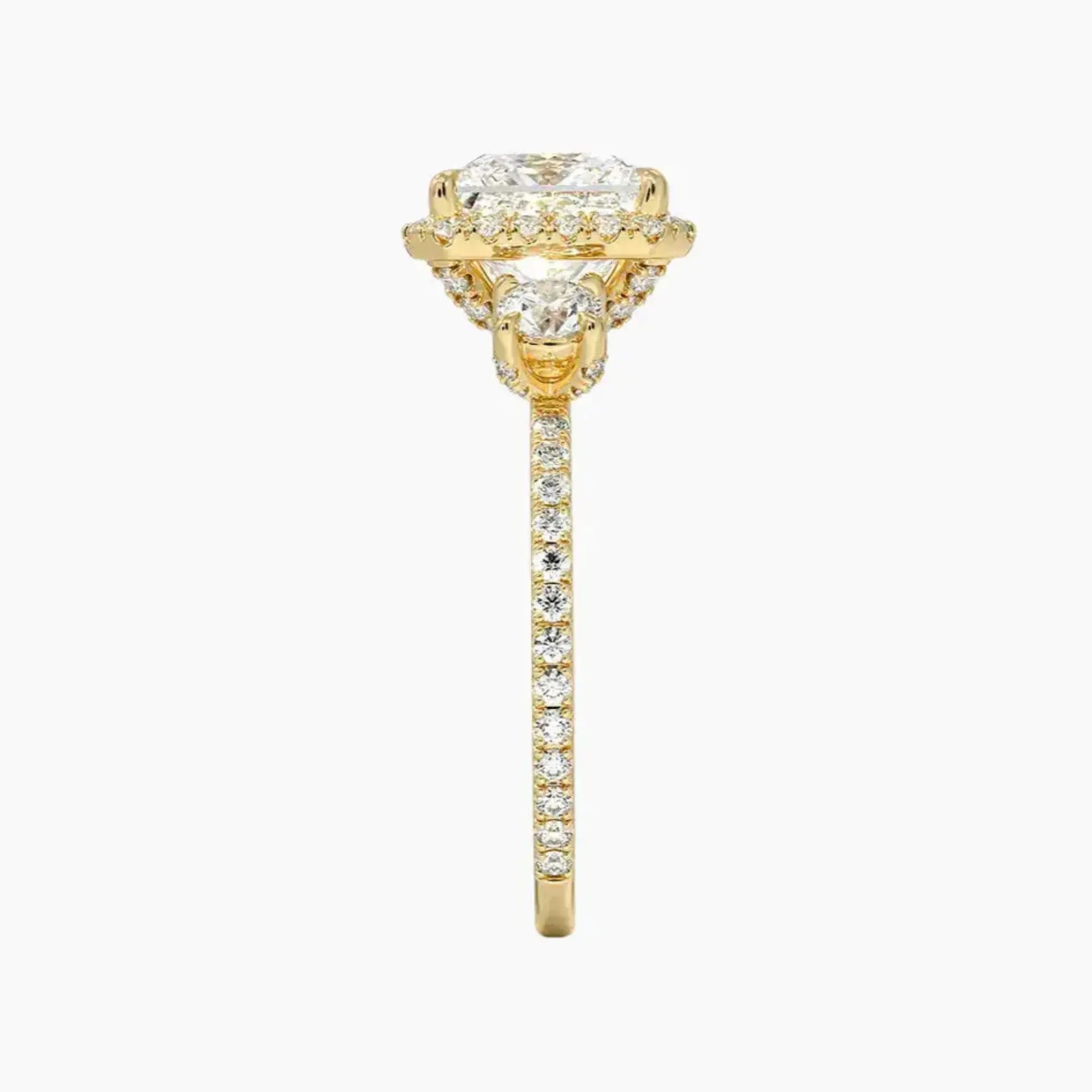 Brielle Princess Hidden Halo 1.5 Carat Lab Grown Diamond Engagement Ring in 18K White Gold