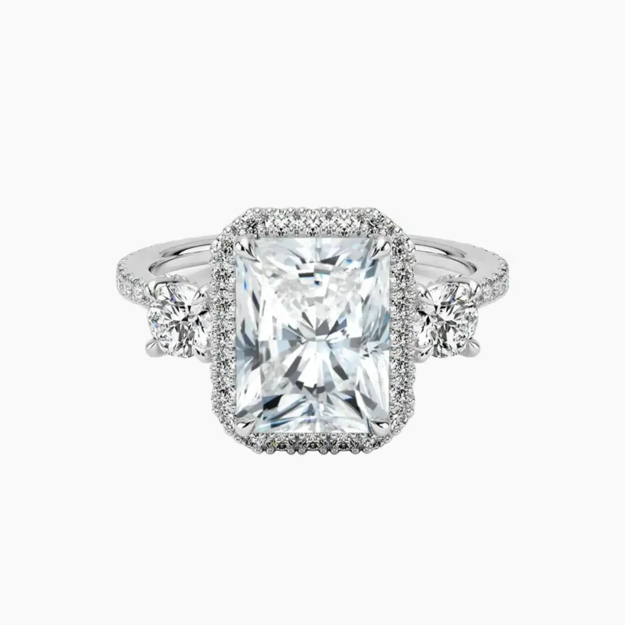 Brielle Radiant Hidden Halo 1 Carat Lab Grown Diamond Engagement Ring in 14K Rose Gold