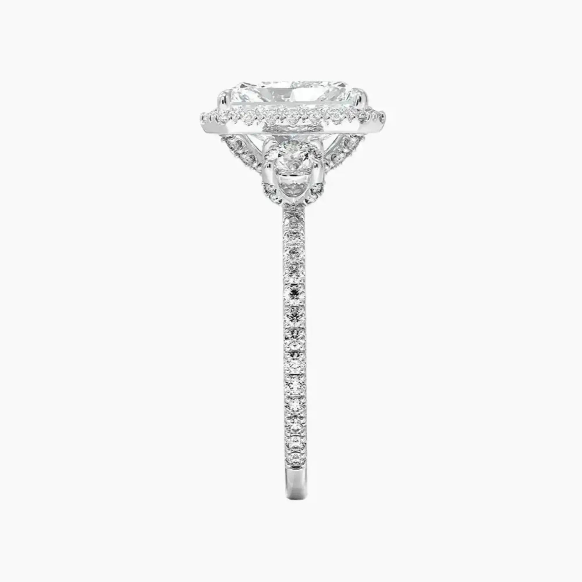 Brielle Radiant Hidden Halo 1.5 Carat Lab Grown Diamond Engagement Ring in 18K Yellow Gold