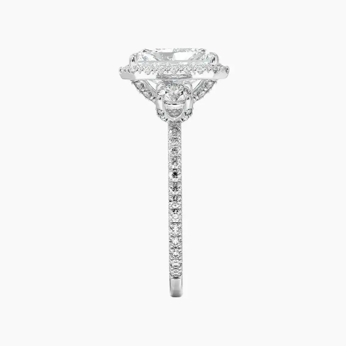 Brielle Radiant Hidden Halo 1.5 Carat Lab Grown Diamond Engagement Ring in 18K Yellow Gold