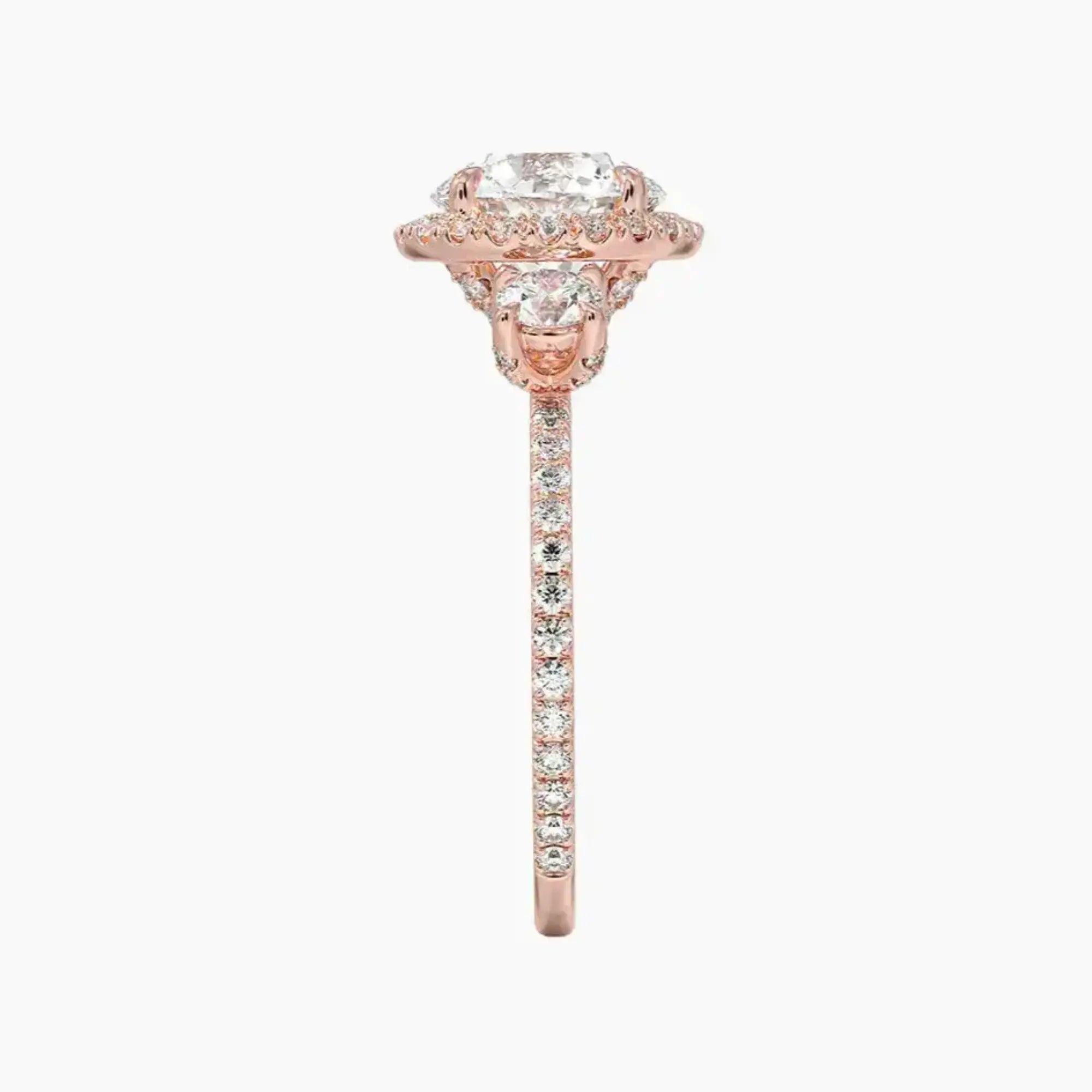 Brielle Round Hidden Halo 2 Carat Lab Grown Diamond Engagement Ring in 14K White Gold