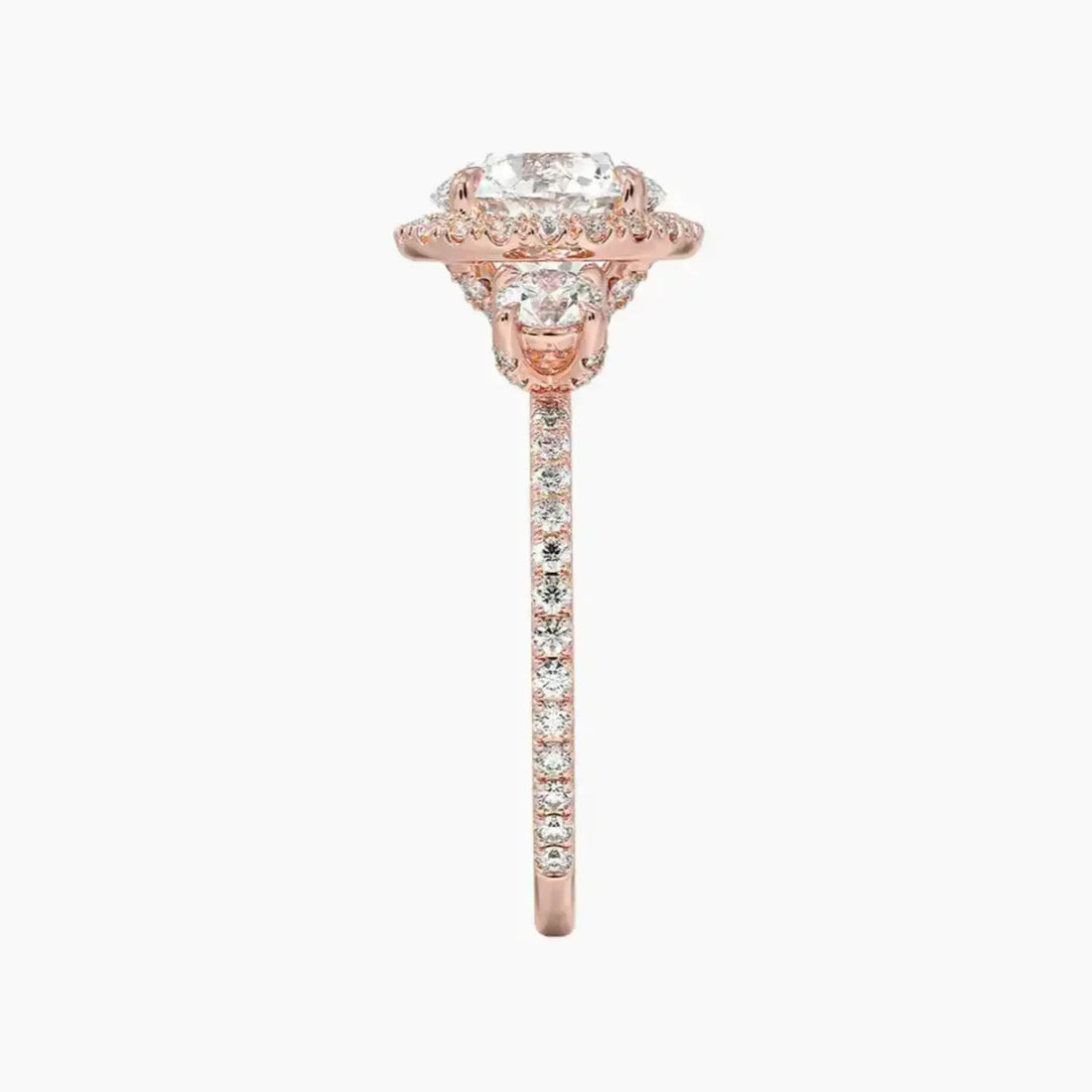 Brielle Round Hidden Halo 2.5 Carat Lab Grown Diamond Engagement Ring in 18K White Gold