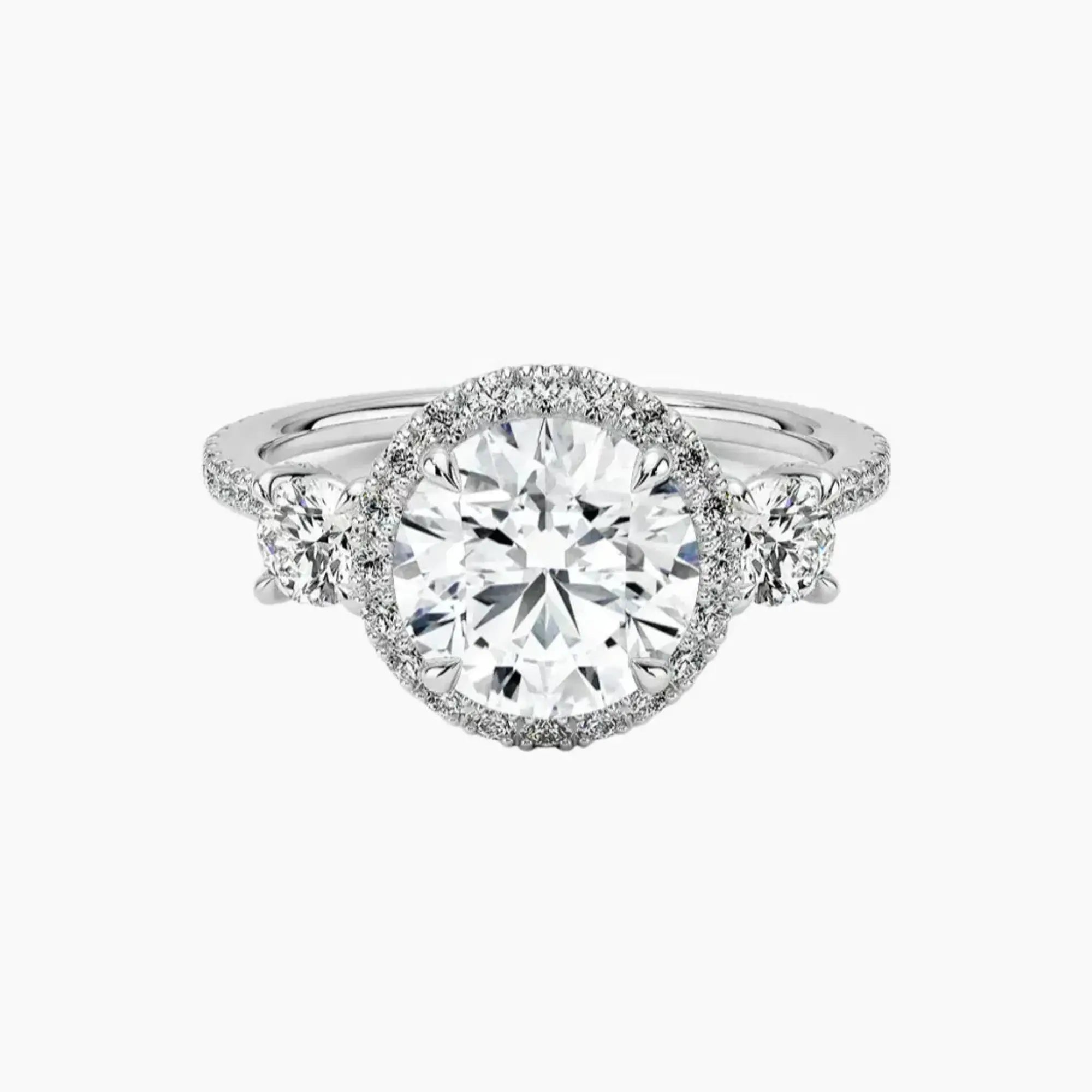 Brielle Round Hidden Halo 1 Carat Lab Grown Diamond Engagement Ring in 18K Rose Gold