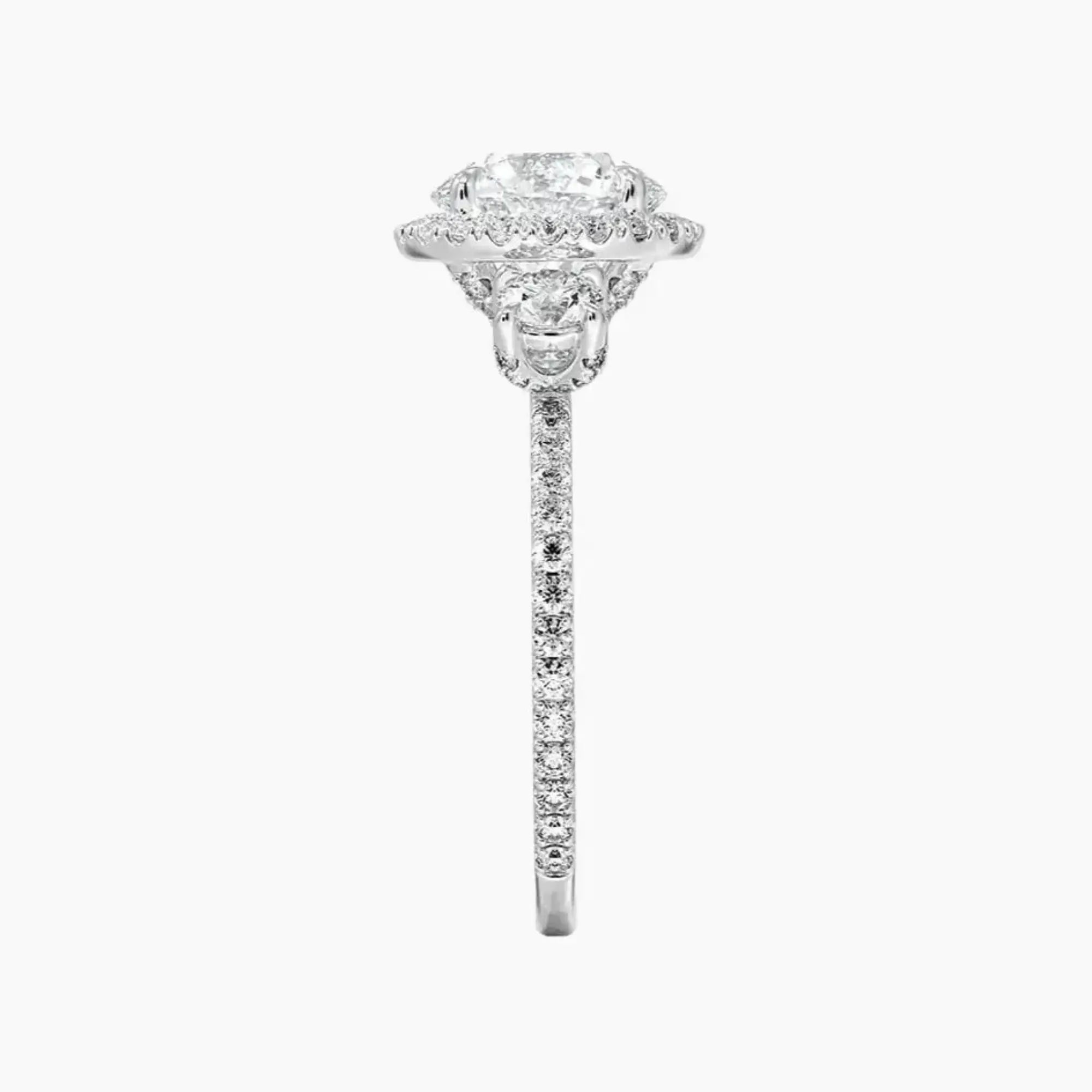 Brielle Round Hidden Halo Diamond Ring Setting in 18K Yellow Gold